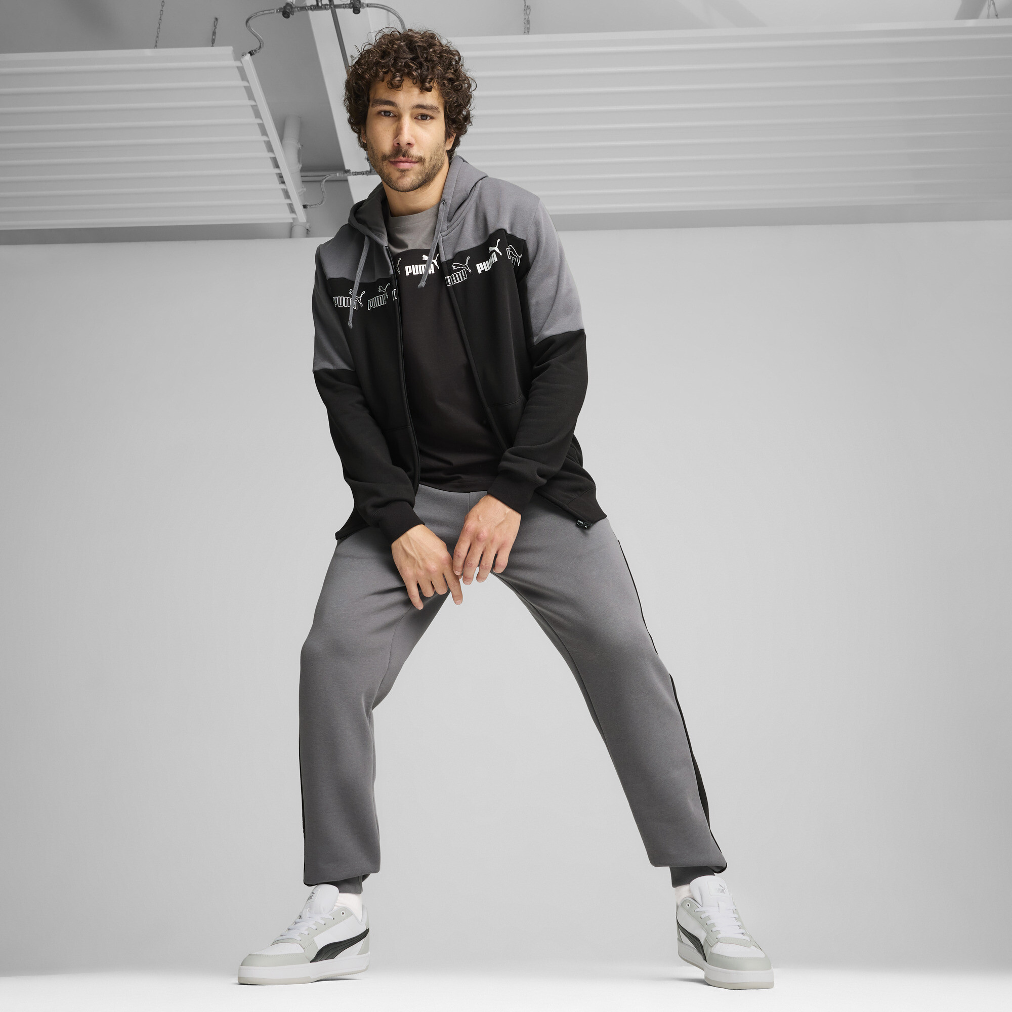 PUMA Around The Block hoodie met rits voor Heren, Grijs, Maat S thumbnail 6