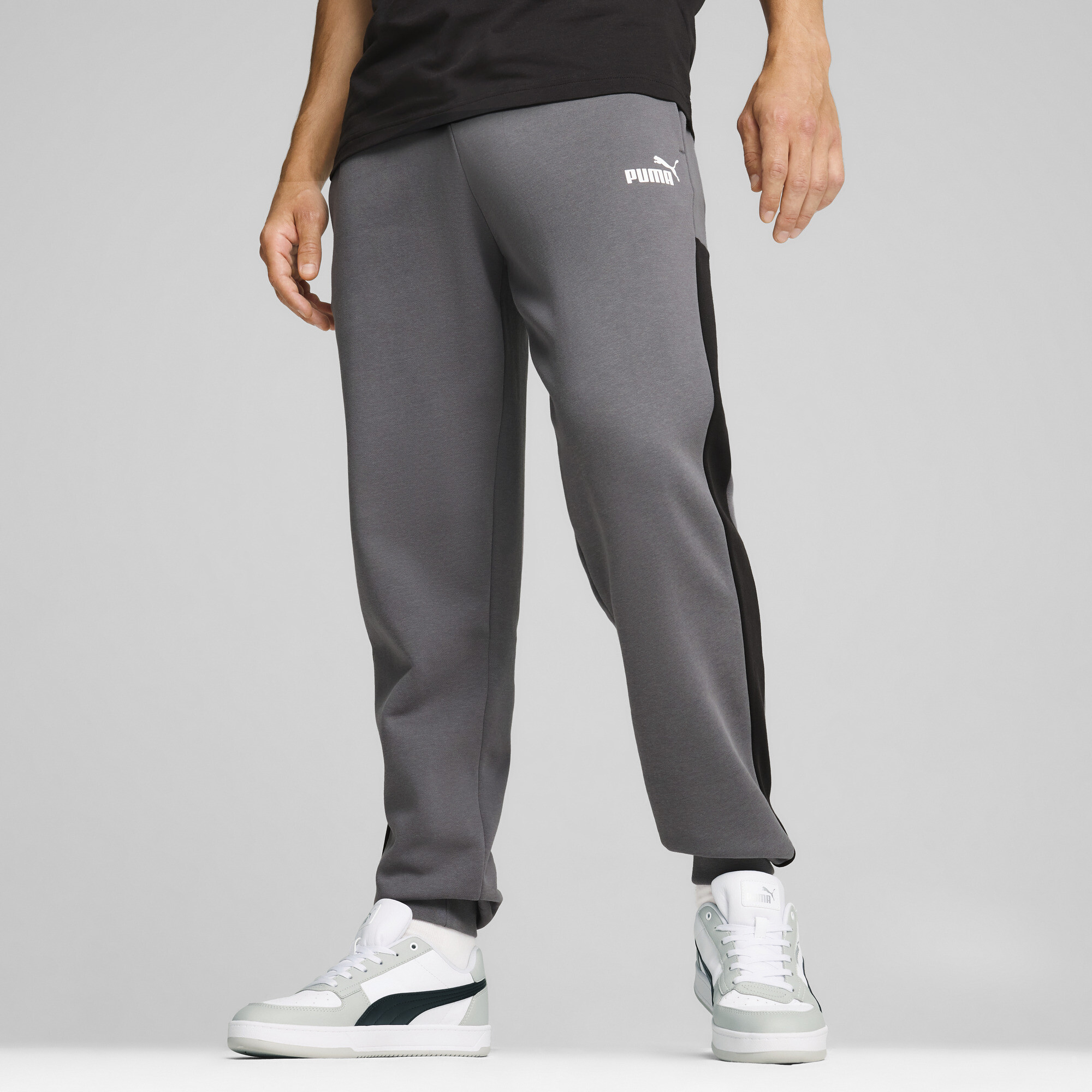 Puma Around The Block Jogginghose Herren | Mit Color Blocking | Cool Dark Gray | Größe: XS