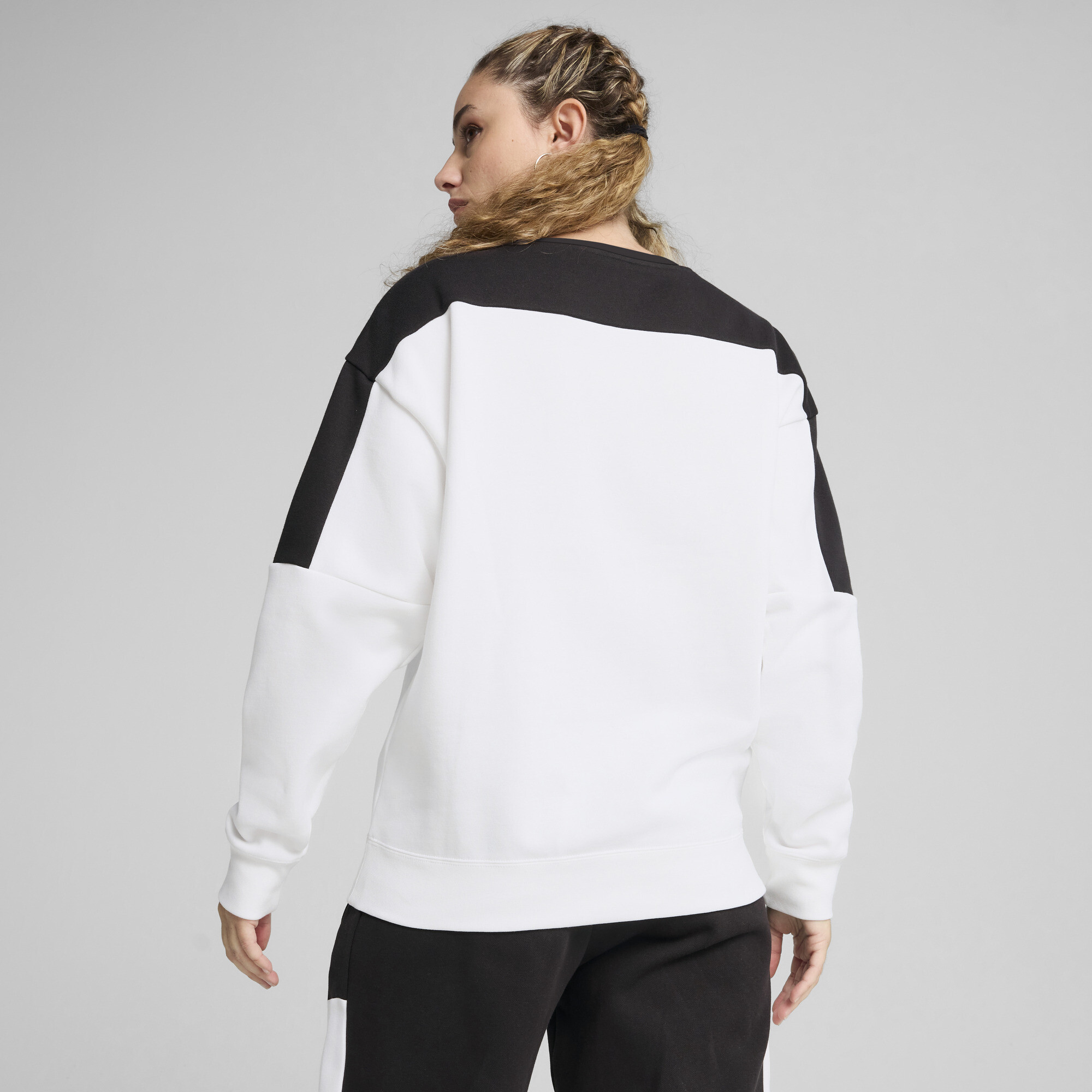 PUMA Around The Block top met ronde hals voor Dames, Wit, Maat S thumbnail 5