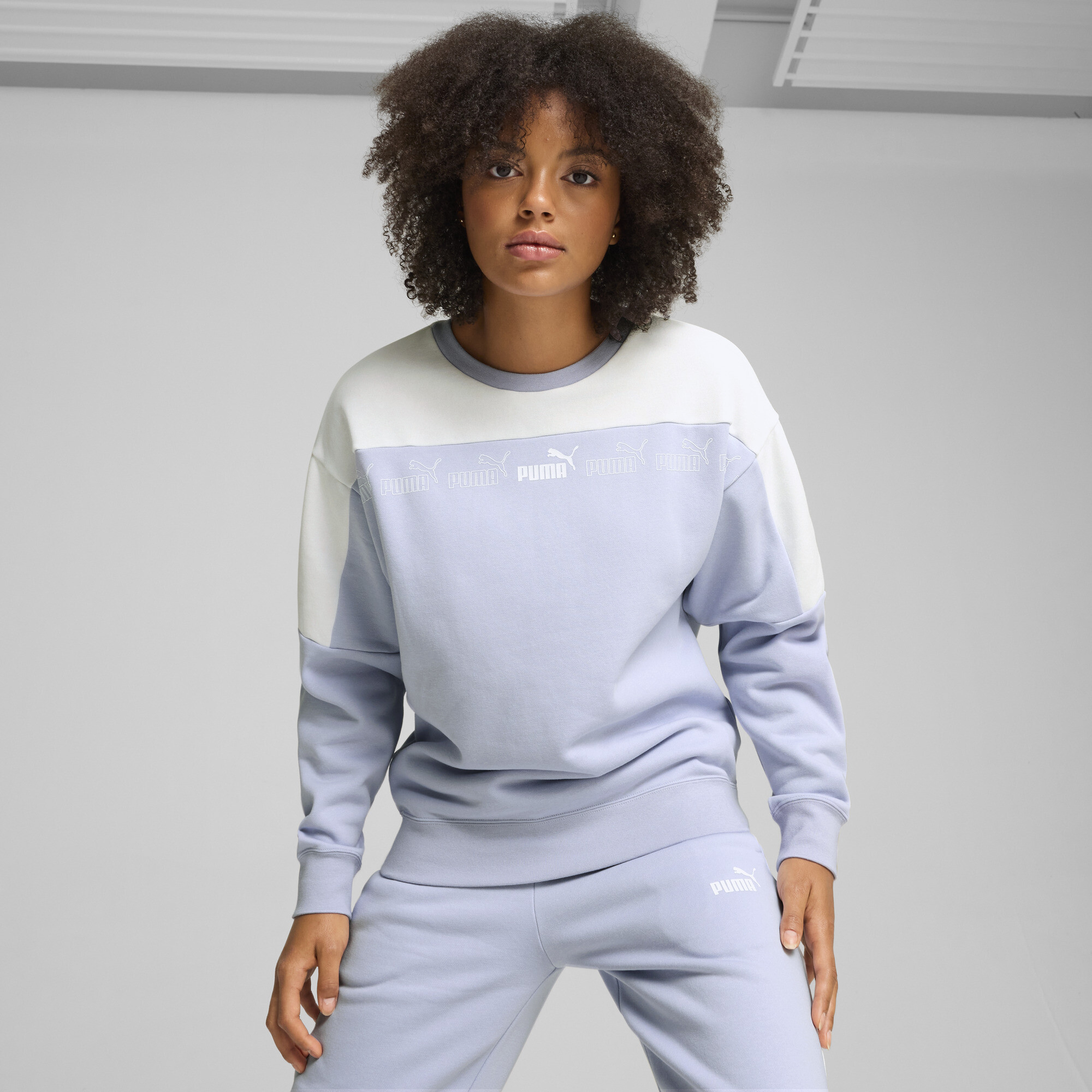 Puma Around The Block Crewneck Damen | Mit Color Blocking | Cool Weather | Größe: L