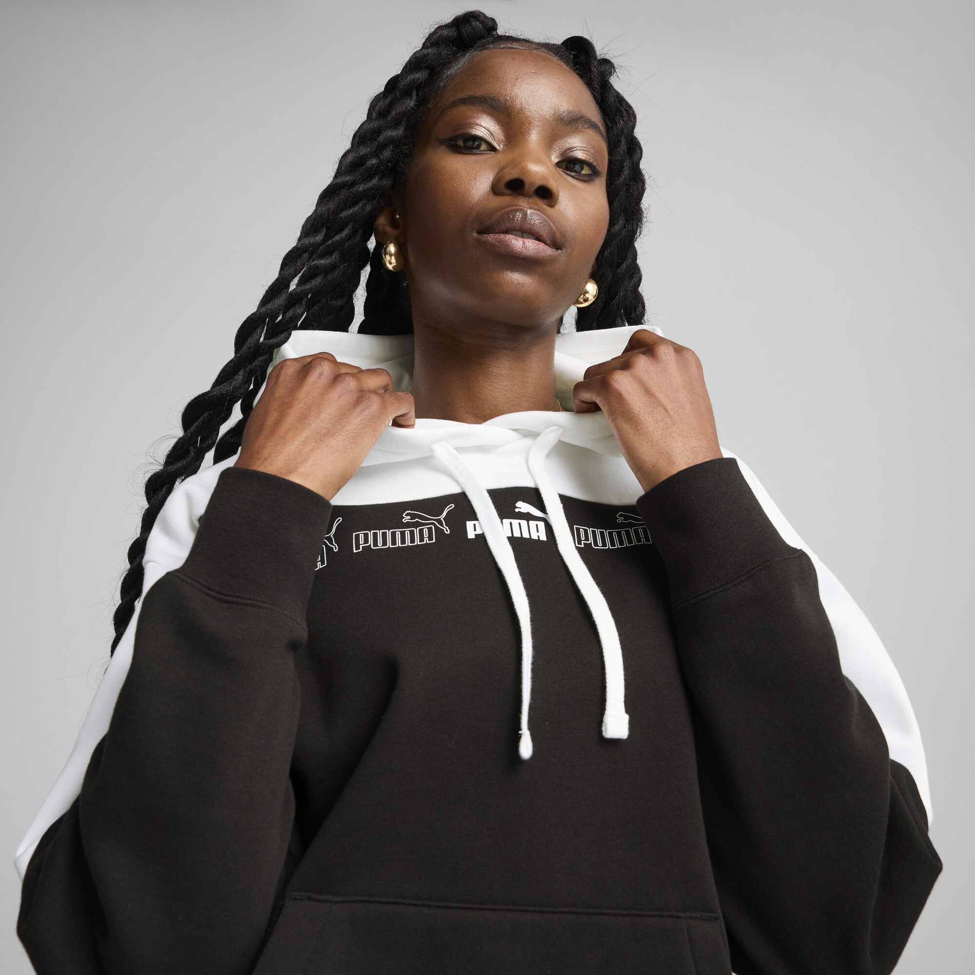 PUMA Around the Block hoodie voor Dames, Zwart, Maat XXL thumbnail 7