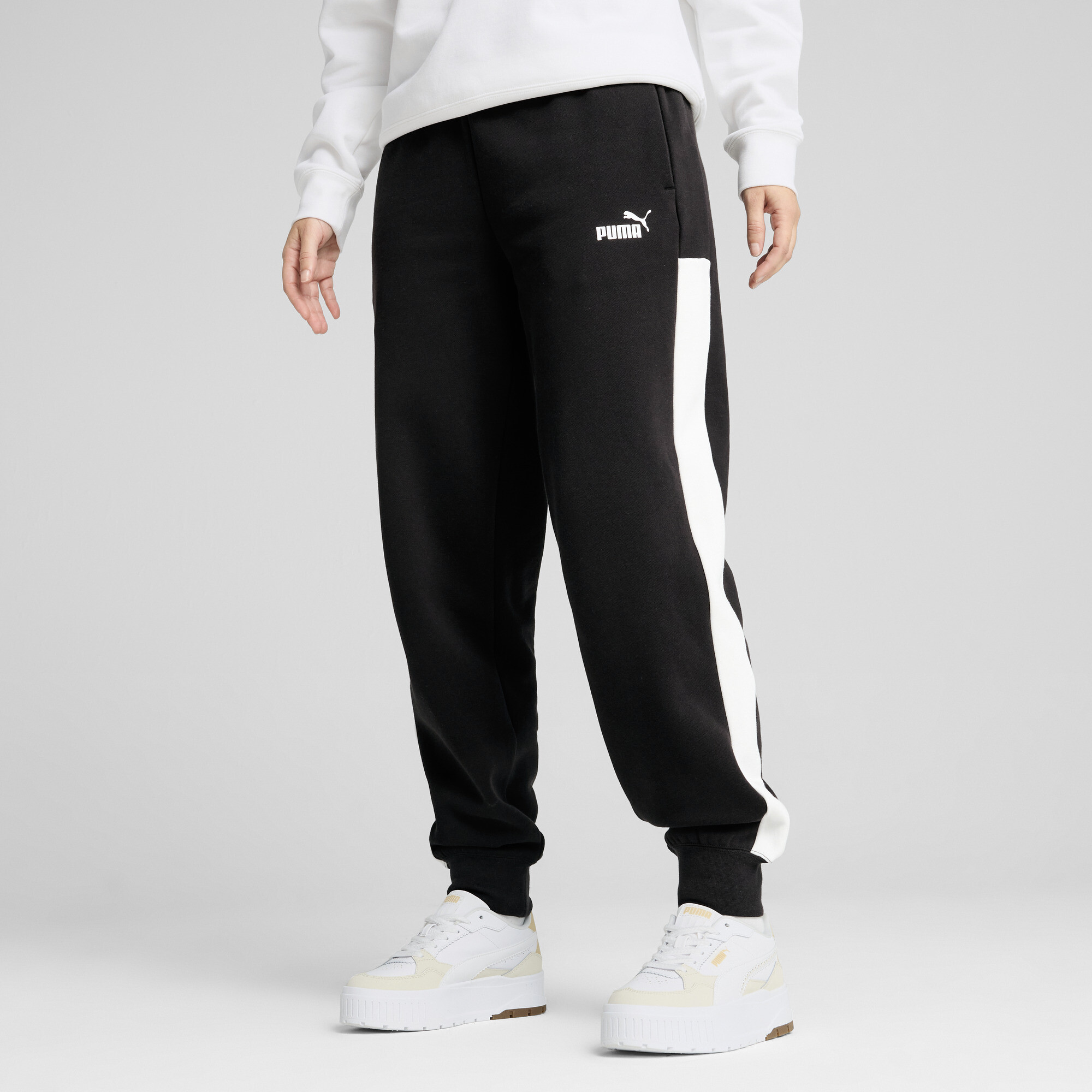 Puma Around The Block Jogginghose Damen | Mit Print | Black | Größe: L