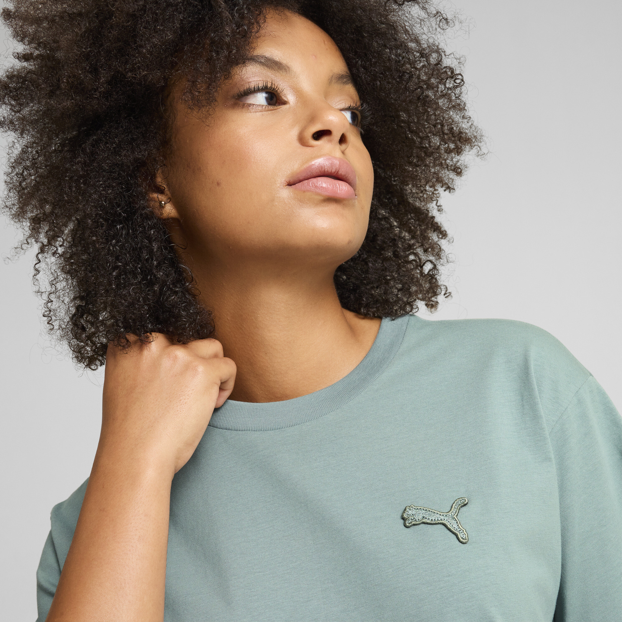 PUMA Essentials Elevated uniseks T-shirt, Groen, Maat M thumbnail 4