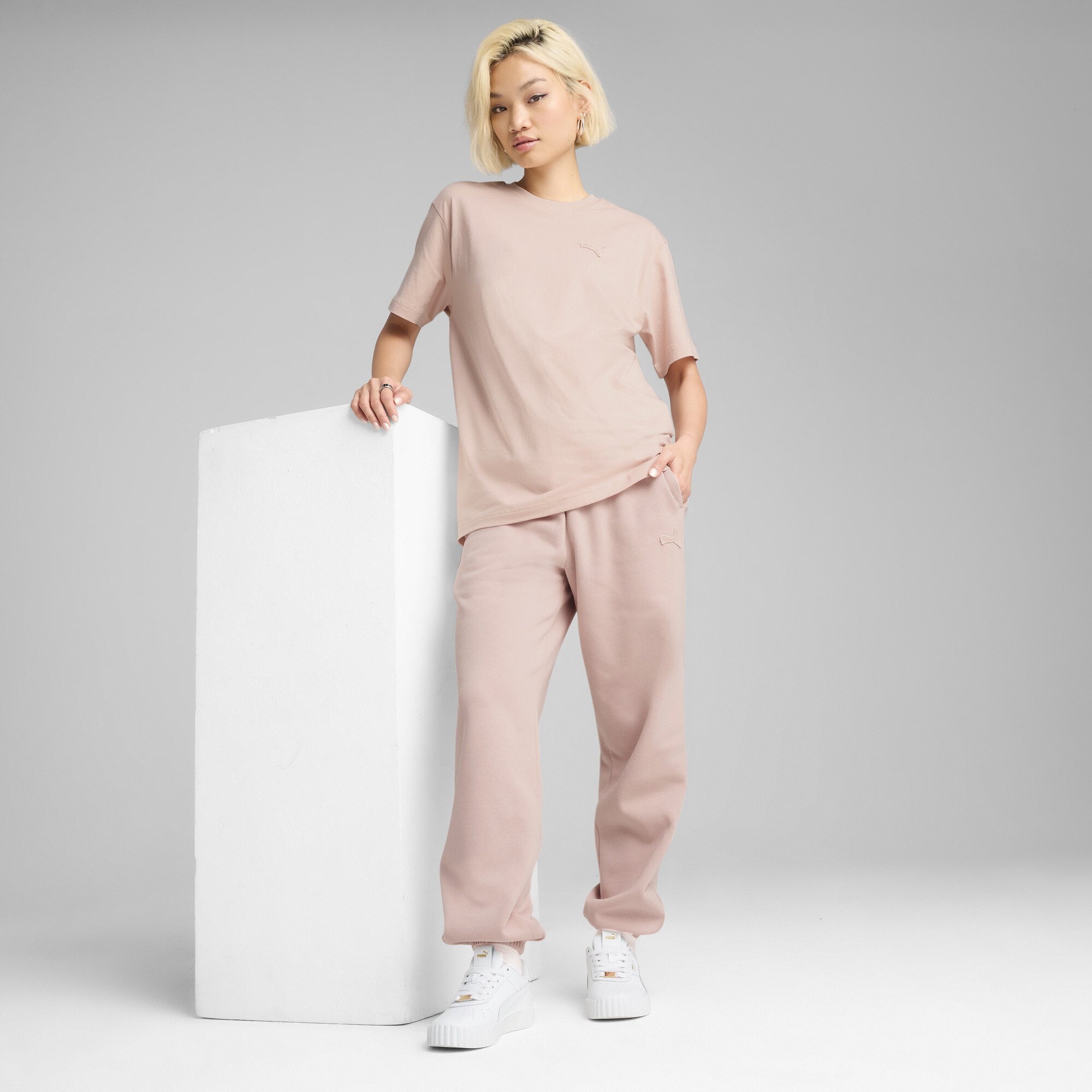 PUMA Essentials Elevated uniseks T-shirt, Roze, Maat XS thumbnail 6