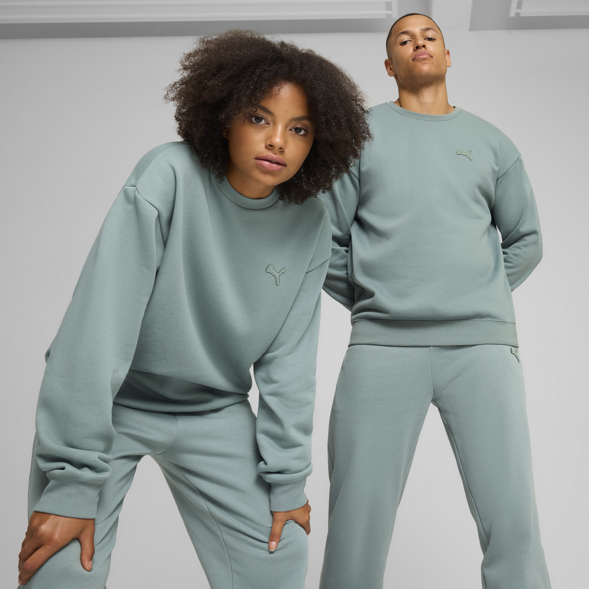 Puma Essentials Elevated Crewneck Unisex | Mit Plain | Green Moon | Größe: L