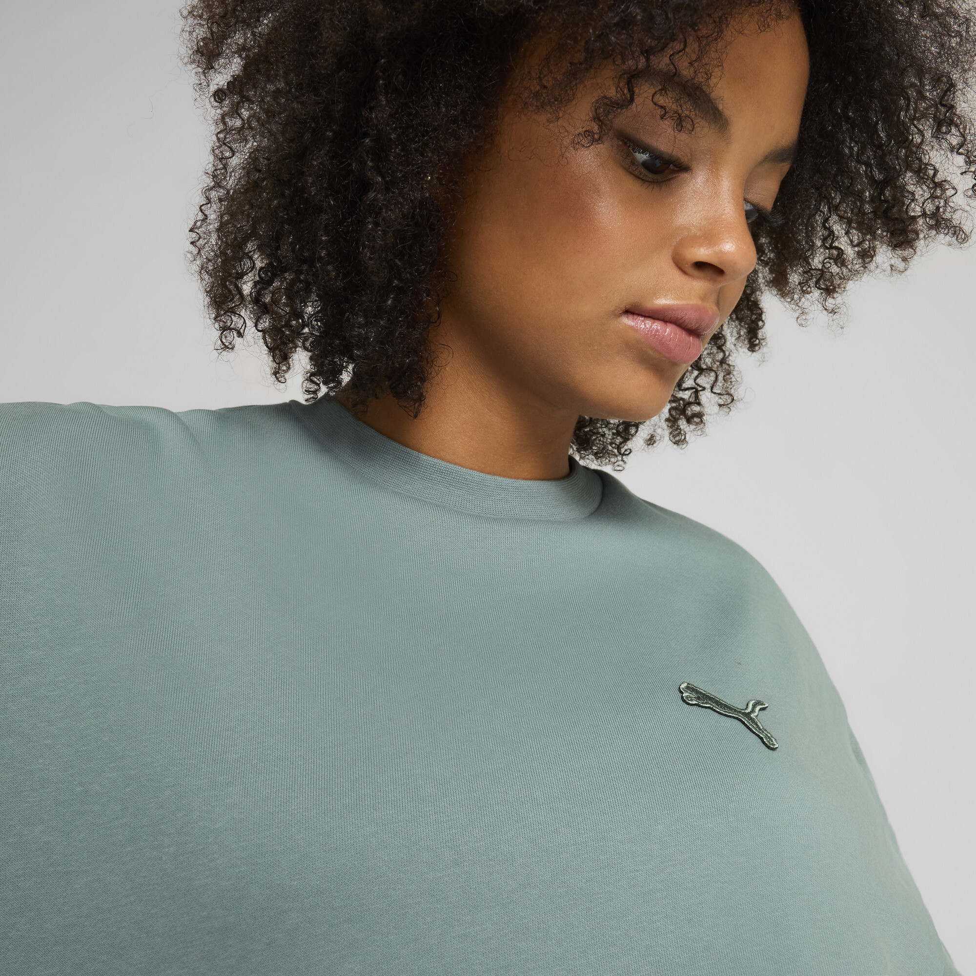 PUMA Essentials Elevated uniseks top met ronde hals, Groen, Maat XS thumbnail 7