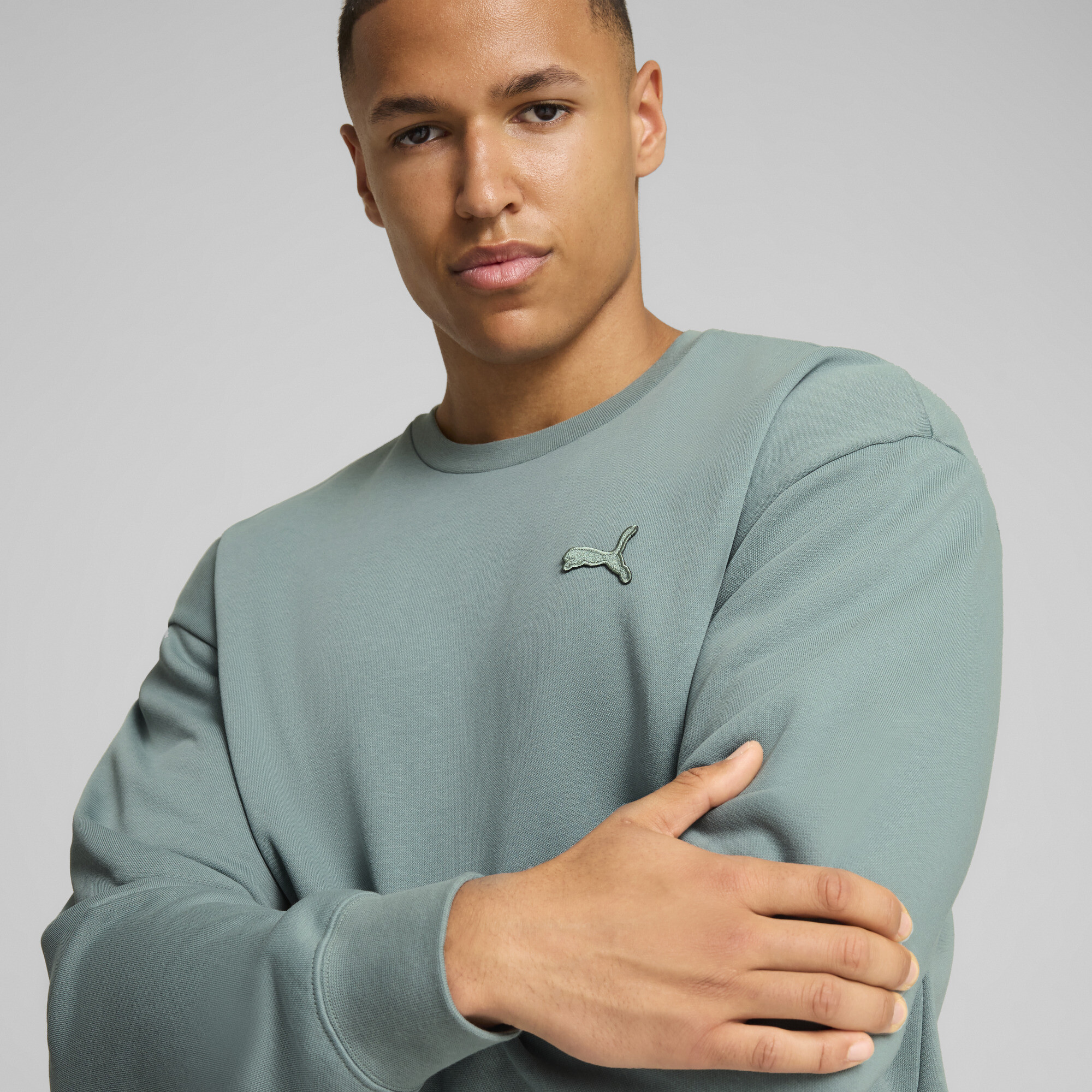 PUMA Essentials Elevated uniseks top met ronde hals, Groen, Maat XS thumbnail 4