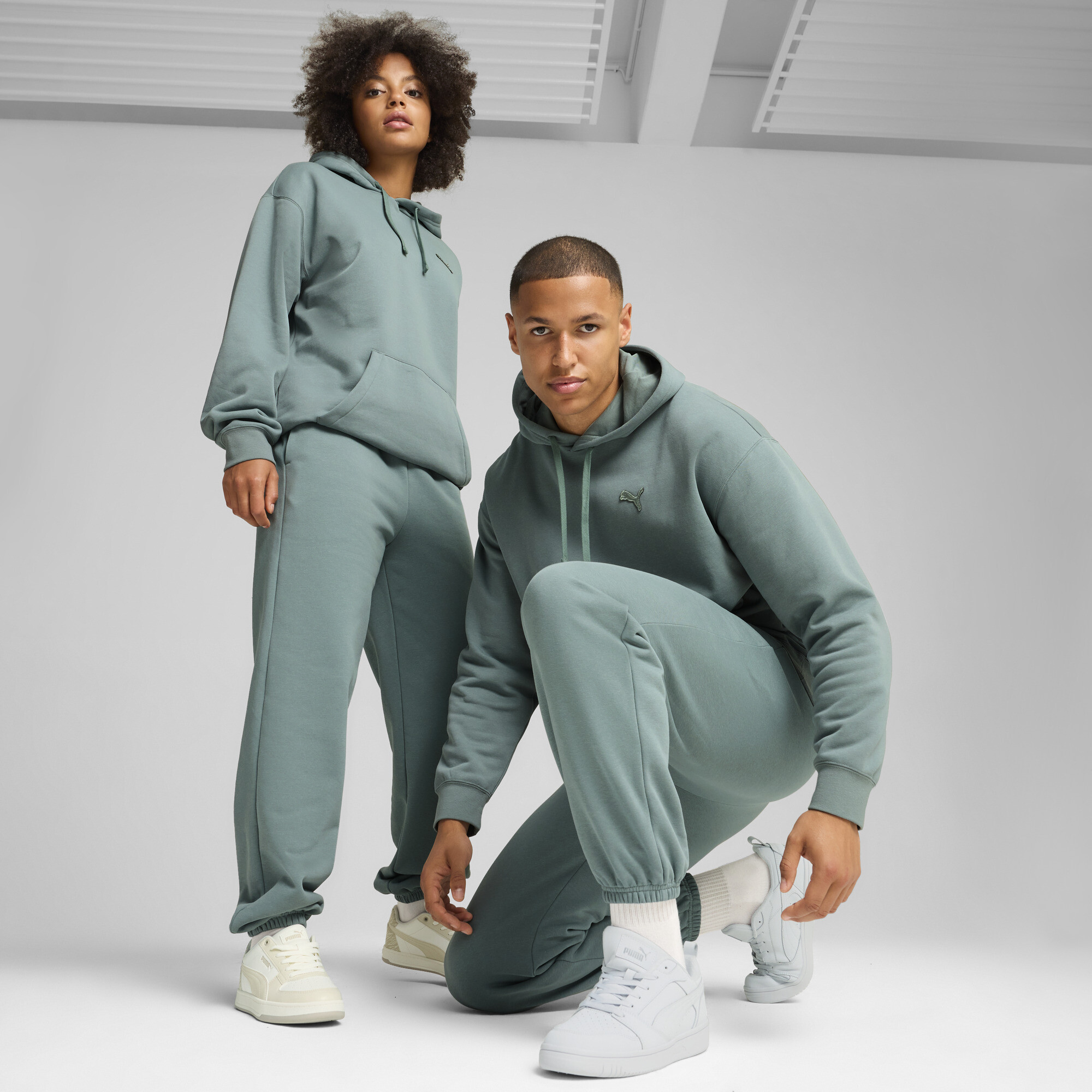 Puma Essentials Elevated Jogginghose Unisex | Mit Plain | Green Moon | Größe: XXS