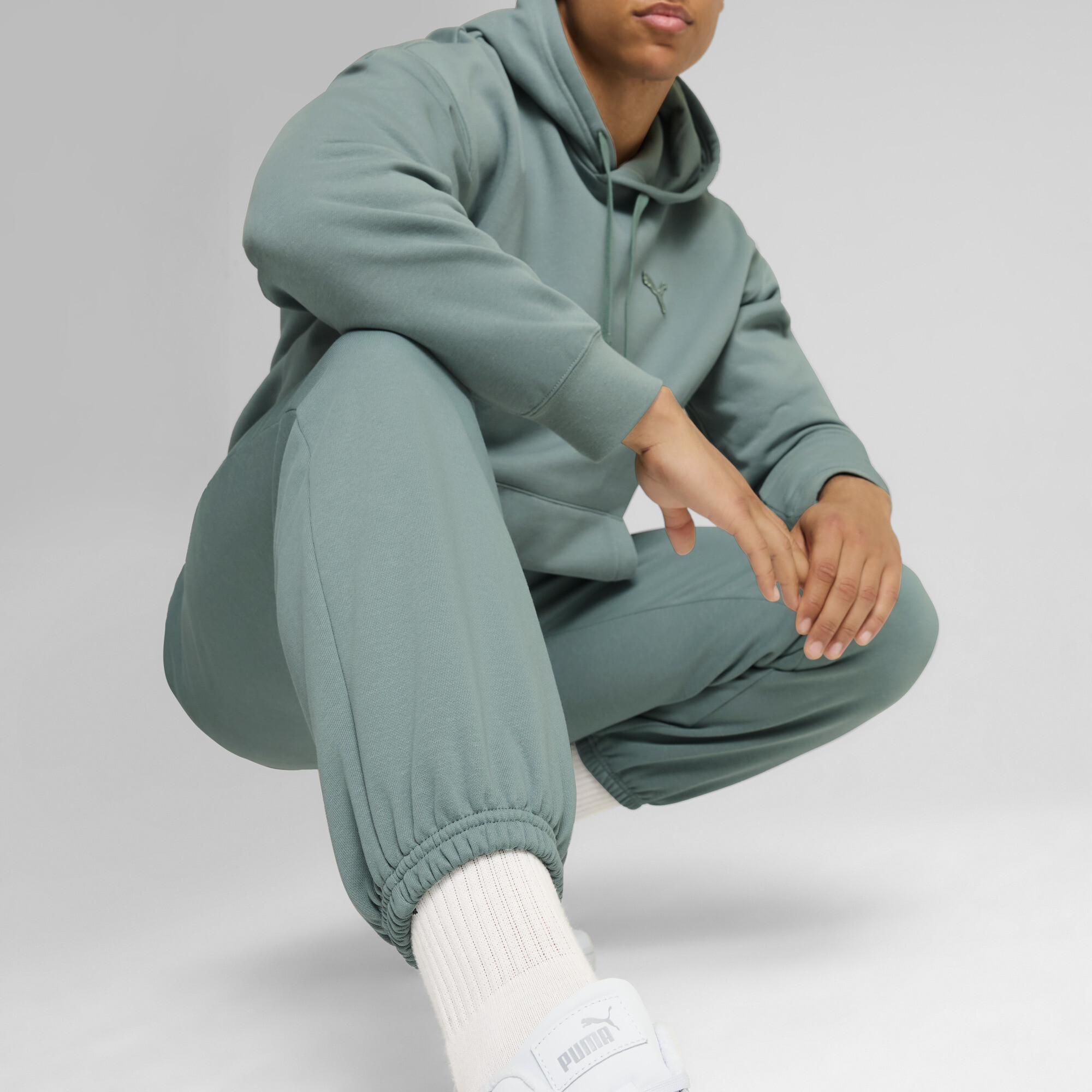 PUMA Essentials Elevated uniseks joggingbroek, Groen, Maat XL thumbnail 7