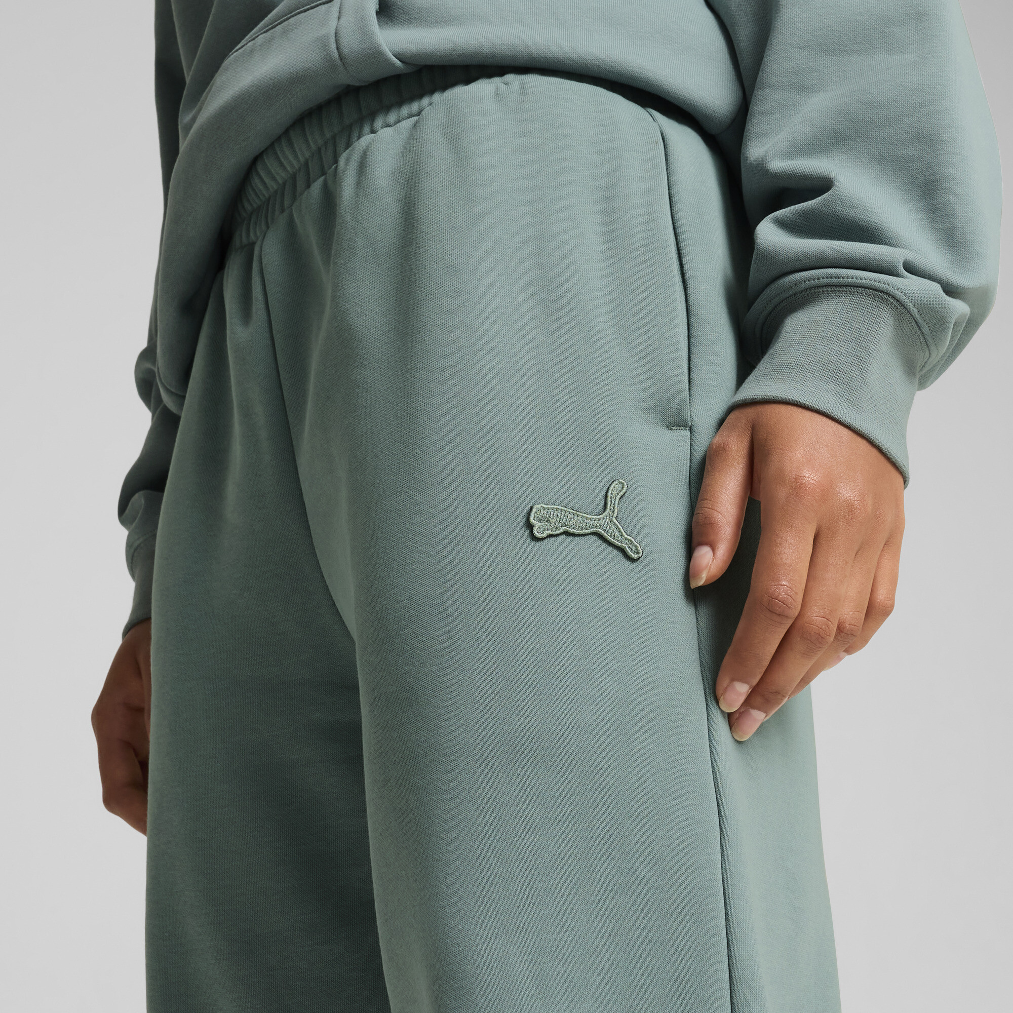 PUMA Essentials Elevated uniseks joggingbroek, Groen, Maat XL thumbnail 4