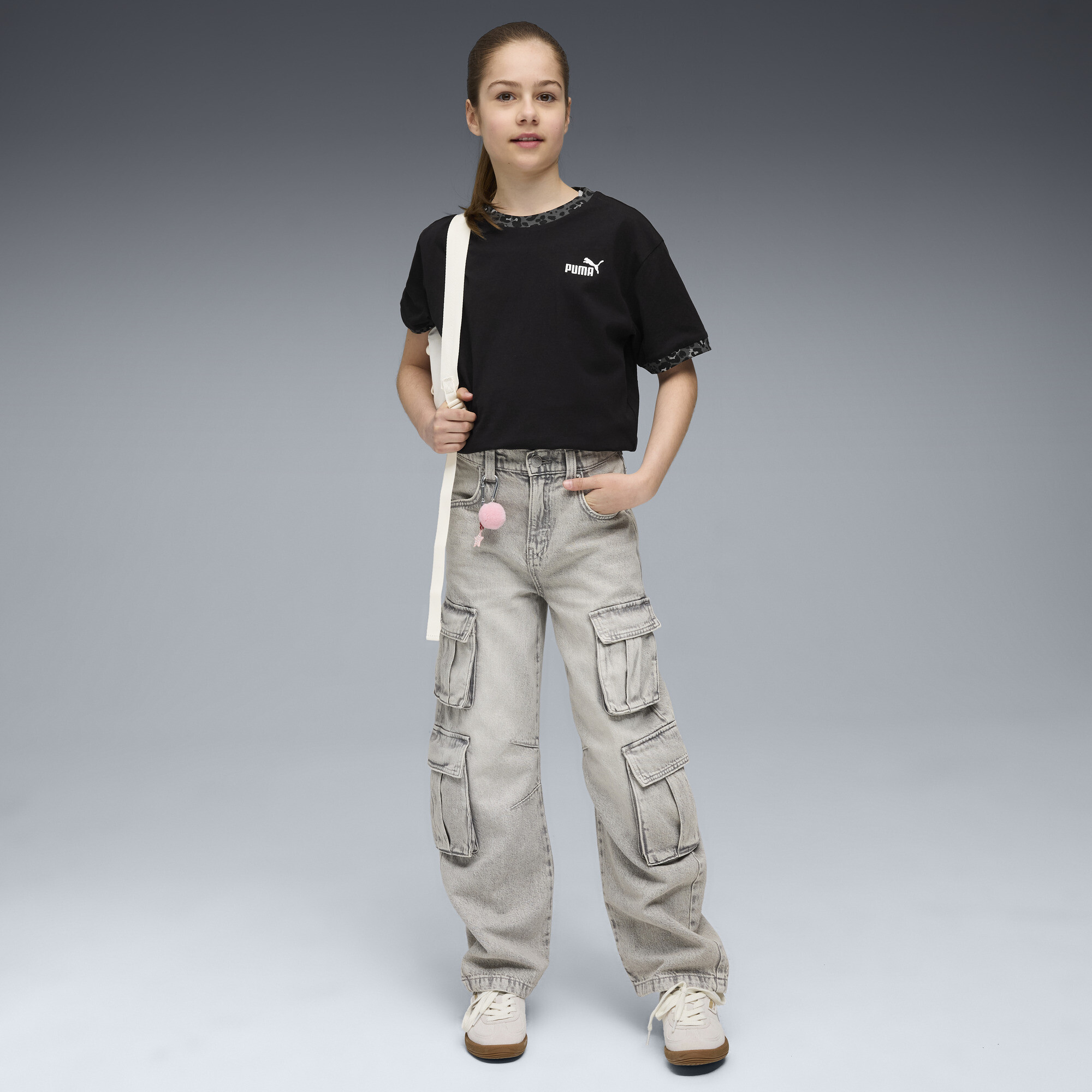 PUMA Essentials Graphic Animal relaxed shirt voor Dames, Zwart, Maat 7-8Y thumbnail 4