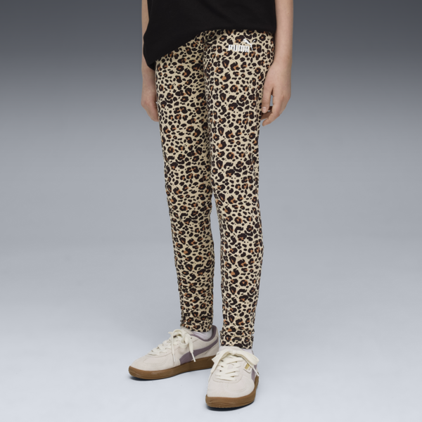 Essentials Graphic Animal Print Leggings Youth, Toasted Almond, large-ZAF