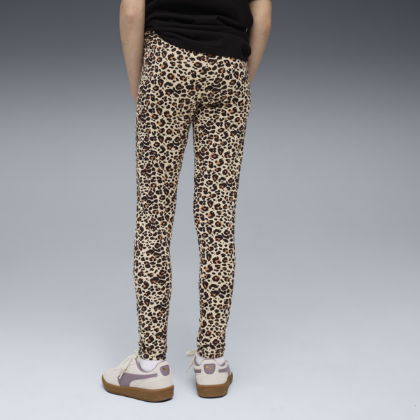 Essentials Graphic Animal Print Leggings Youth, Toasted Almond, large-ZAF