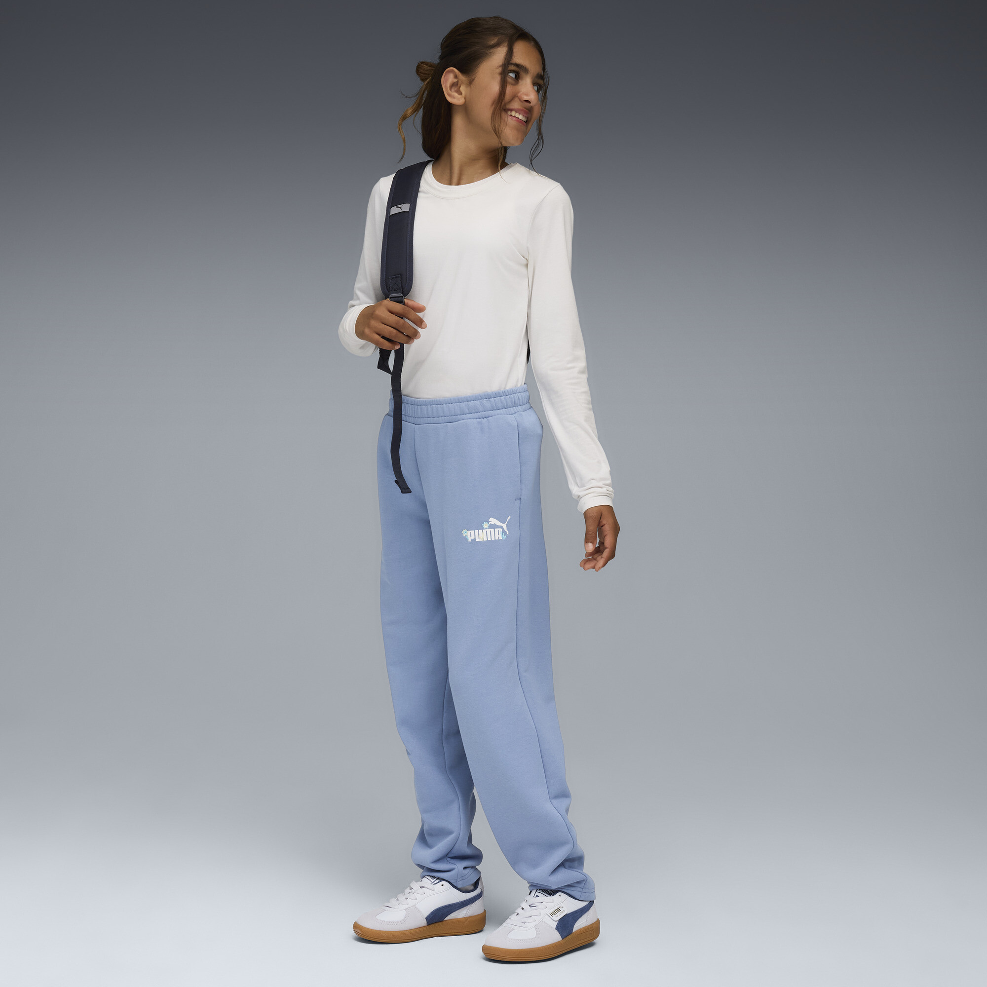 PUMA Essentials Nature 2.0 No. 1 Logo rechte broek voor Dames, Blauw, Maat 7-8Y thumbnail 4