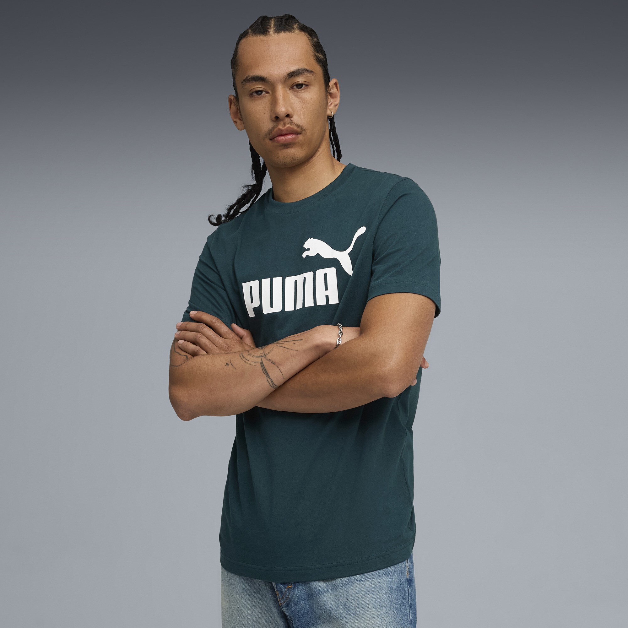 Puma Essentials Men's Heather T-shirt In Green