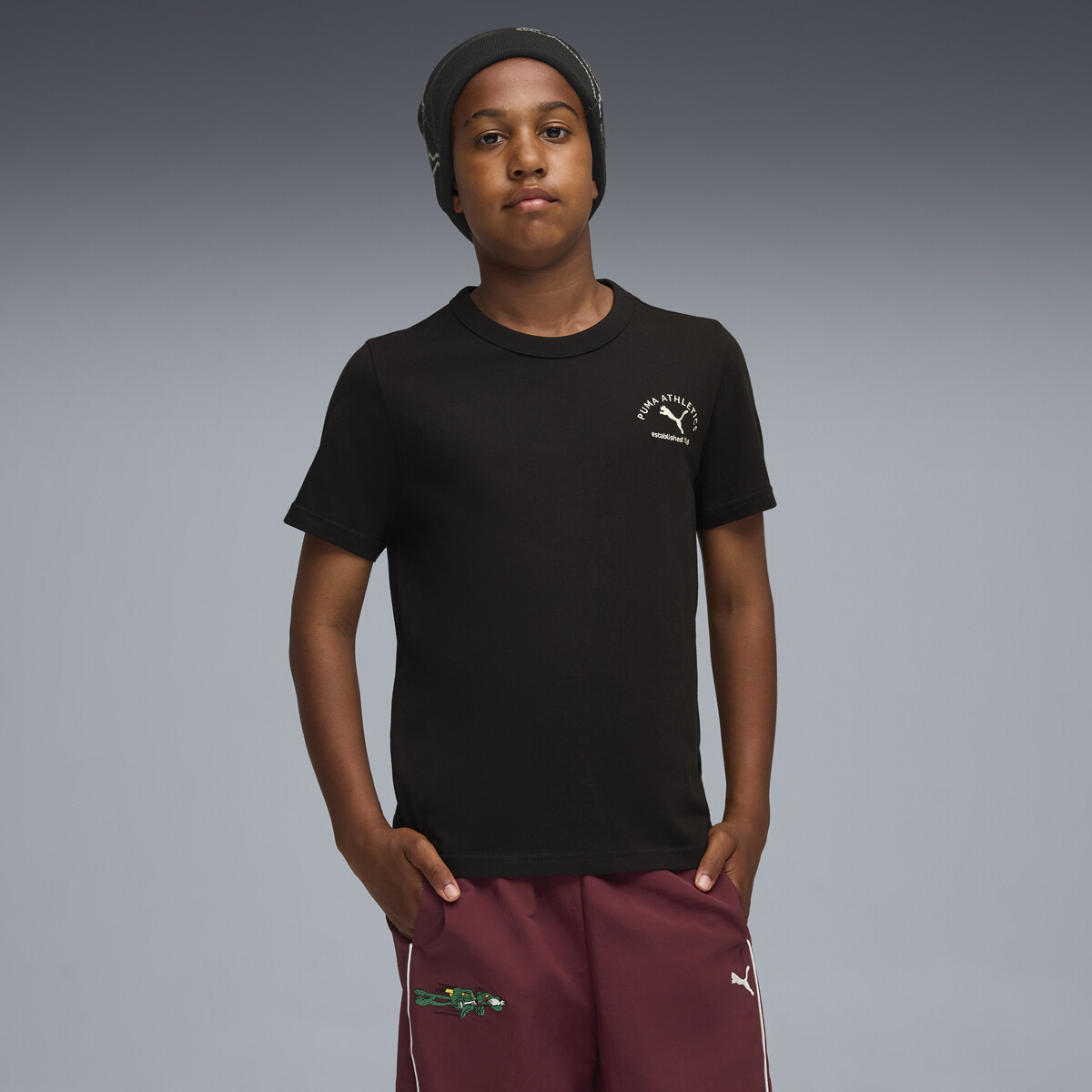 PUMA Class Graphic T-Shirt Youth in Black, 13-14Y