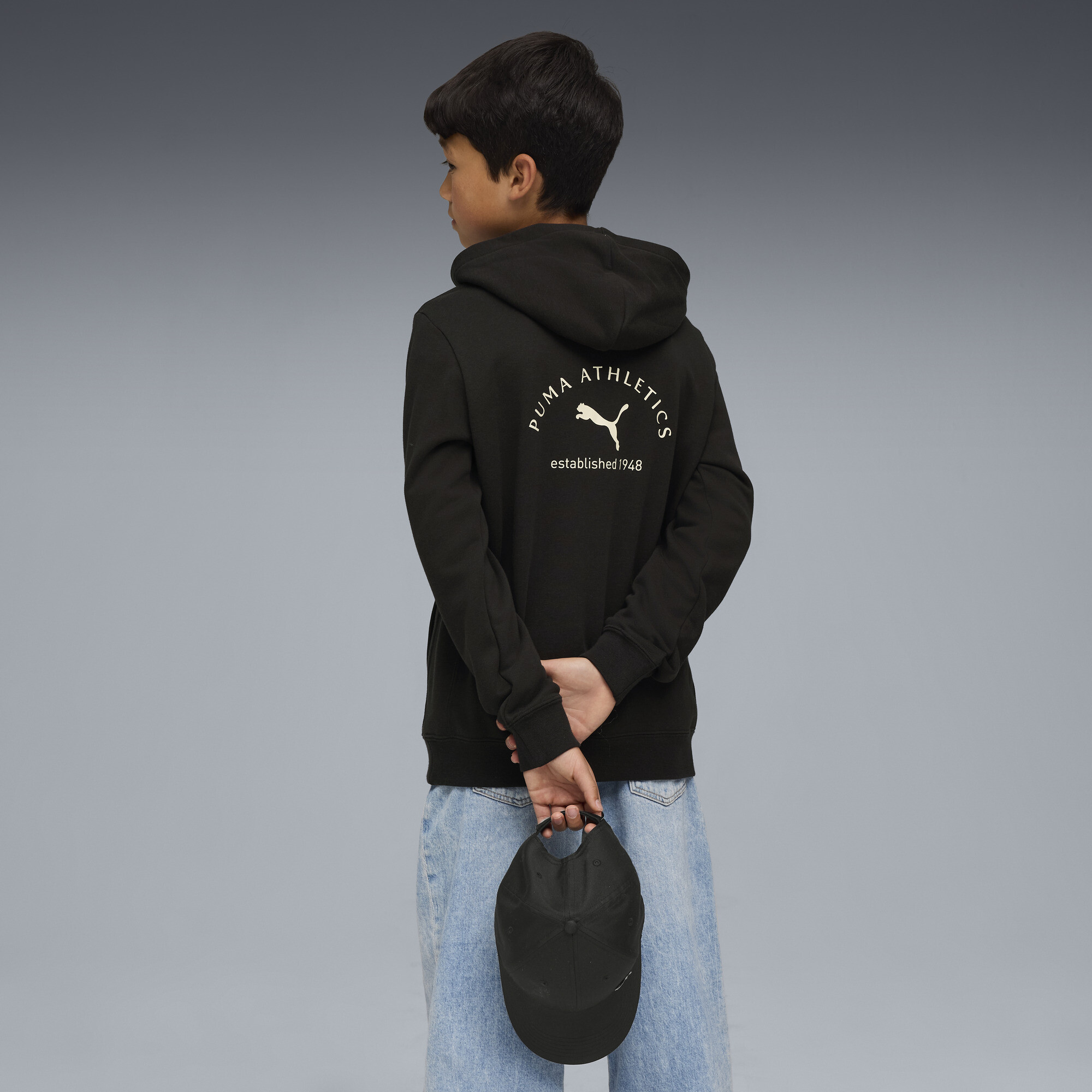 PUMA Class hoodie met print voor Heren, Zwart, Maat 13-14Y thumbnail 3