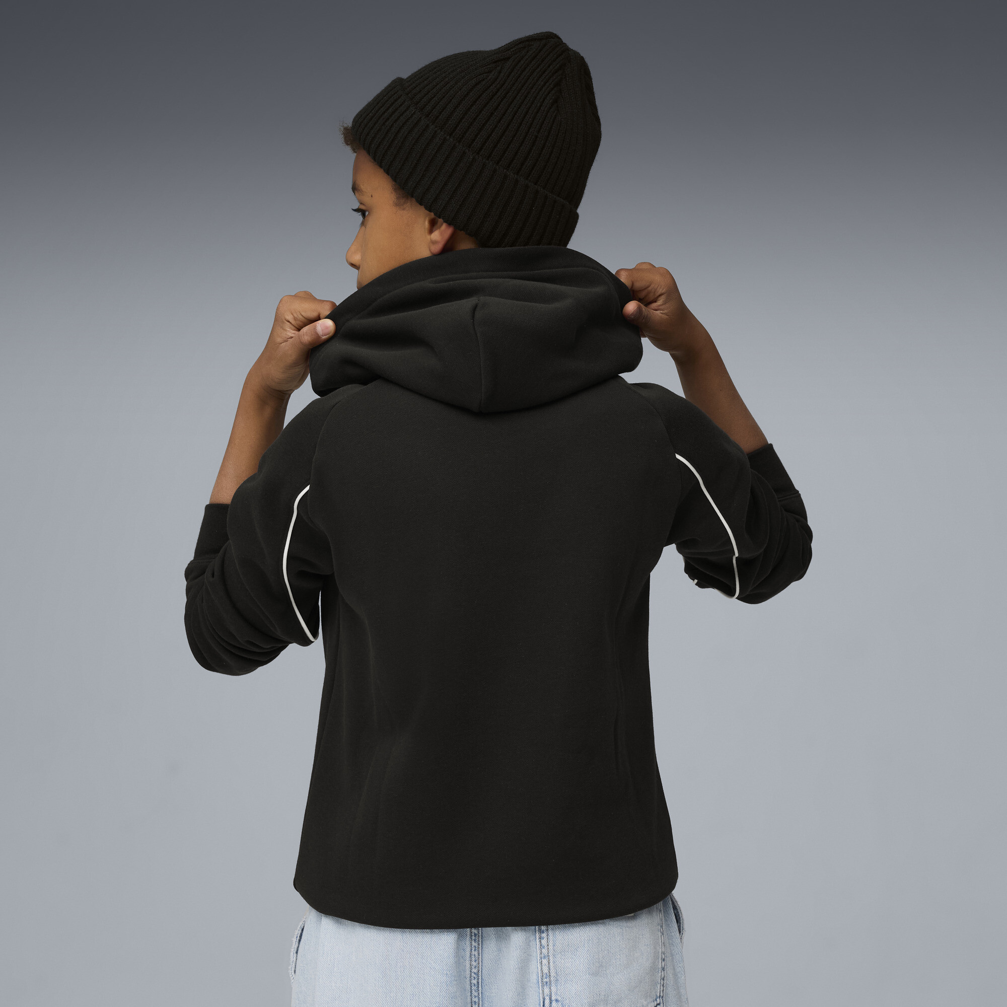 PUMA Sport hoodie voor Heren, Zwart, Maat 11-12Y thumbnail 5