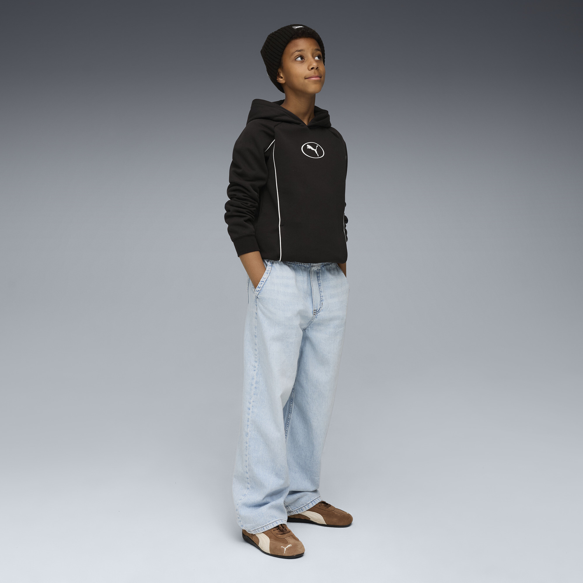 PUMA Sport hoodie voor Heren, Zwart, Maat 11-12Y thumbnail 4