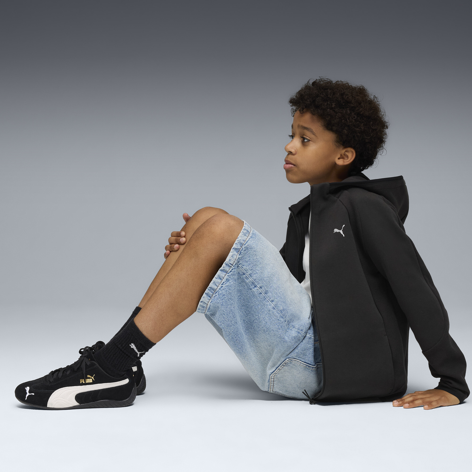 PUMA Evostripe hoodie met rits voor Heren, Zwart, Maat 15-16Y thumbnail 4