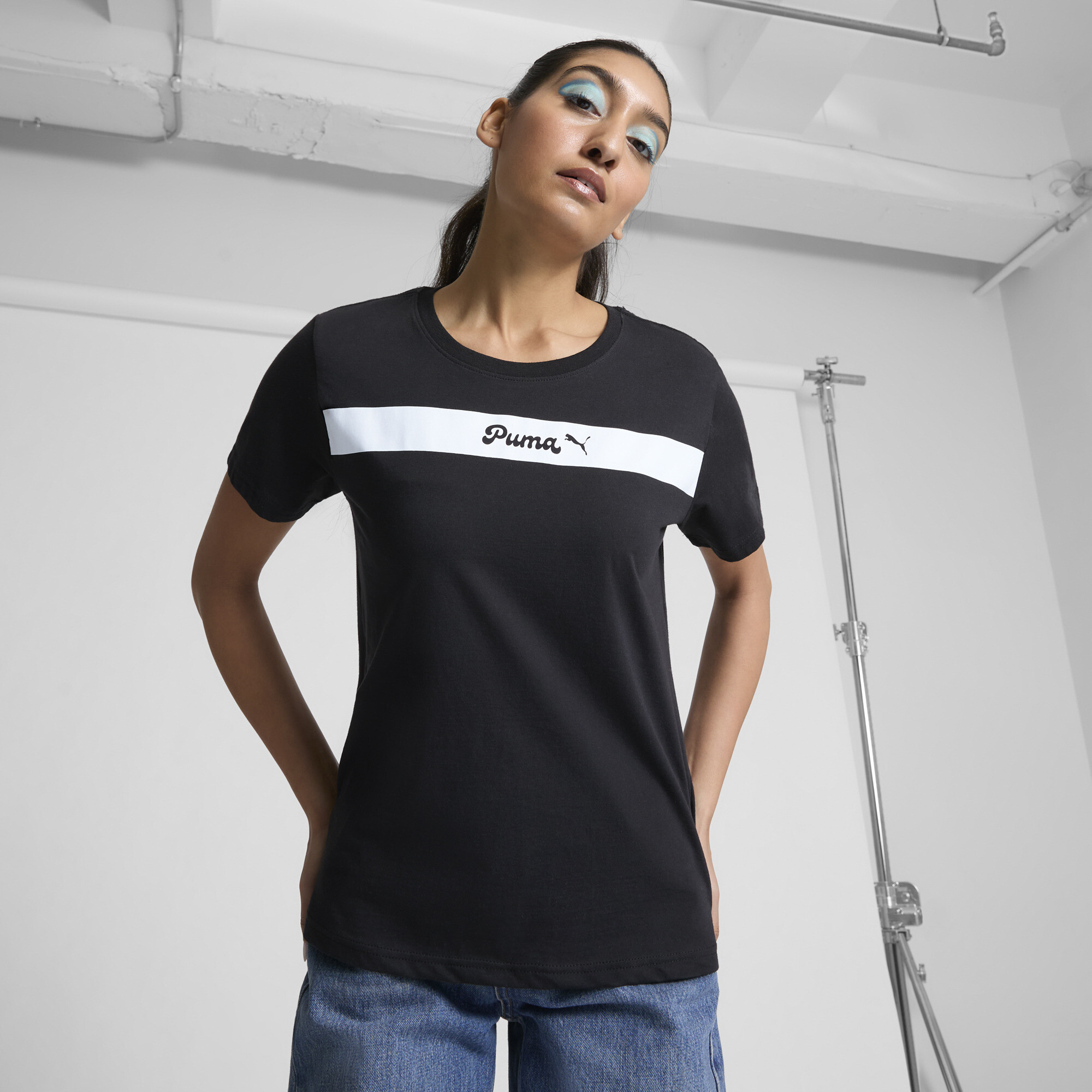 PUMA Upfront Women's T-Shirt in Black, Size S