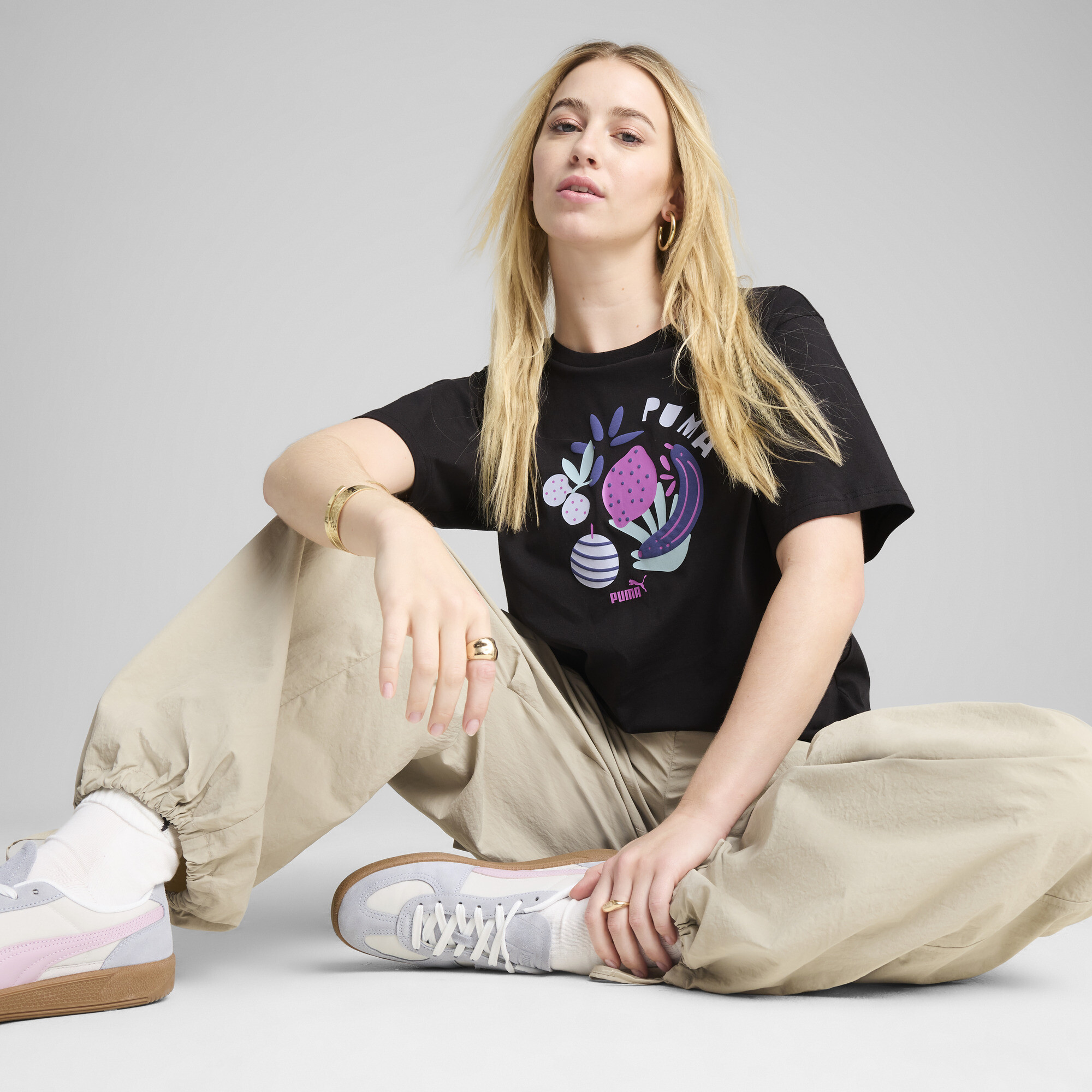 Puma Graphics Fruity Women's T-shirt In Black