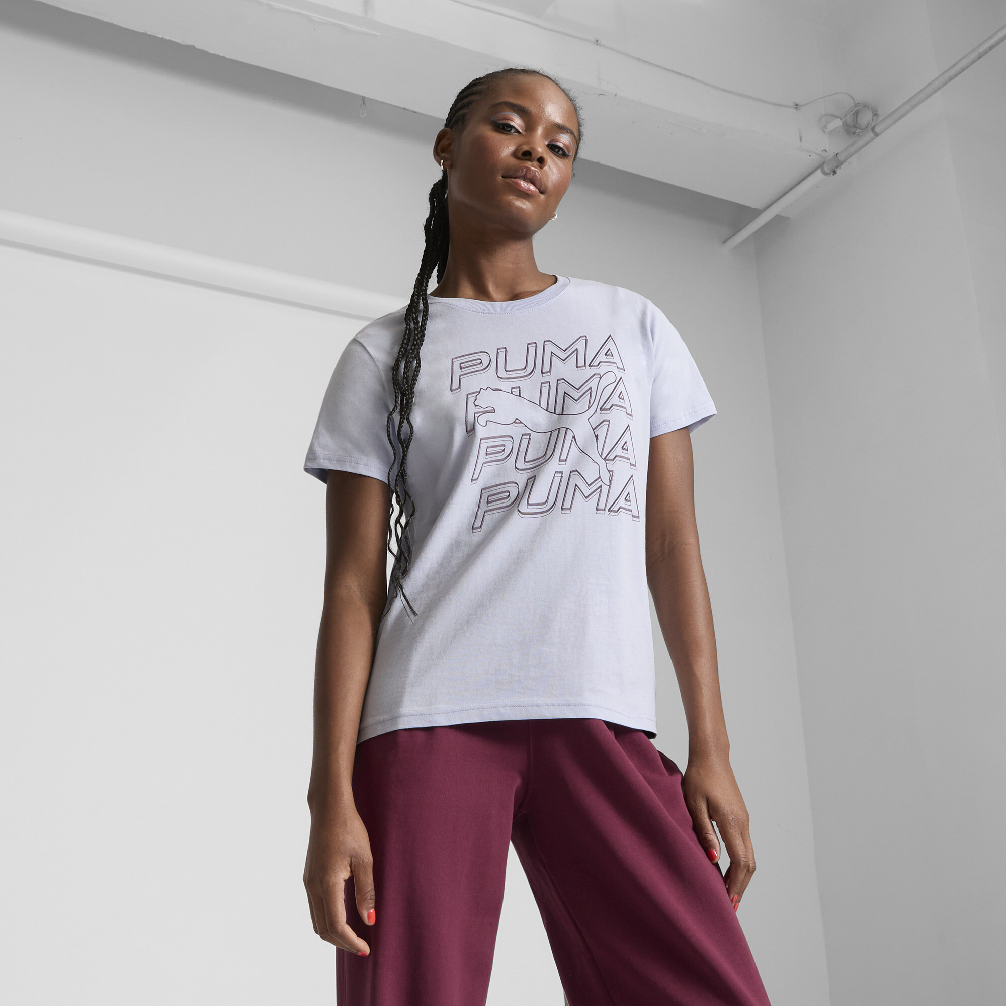 Puma Graphics Repeat Women's T-shirt In Blue