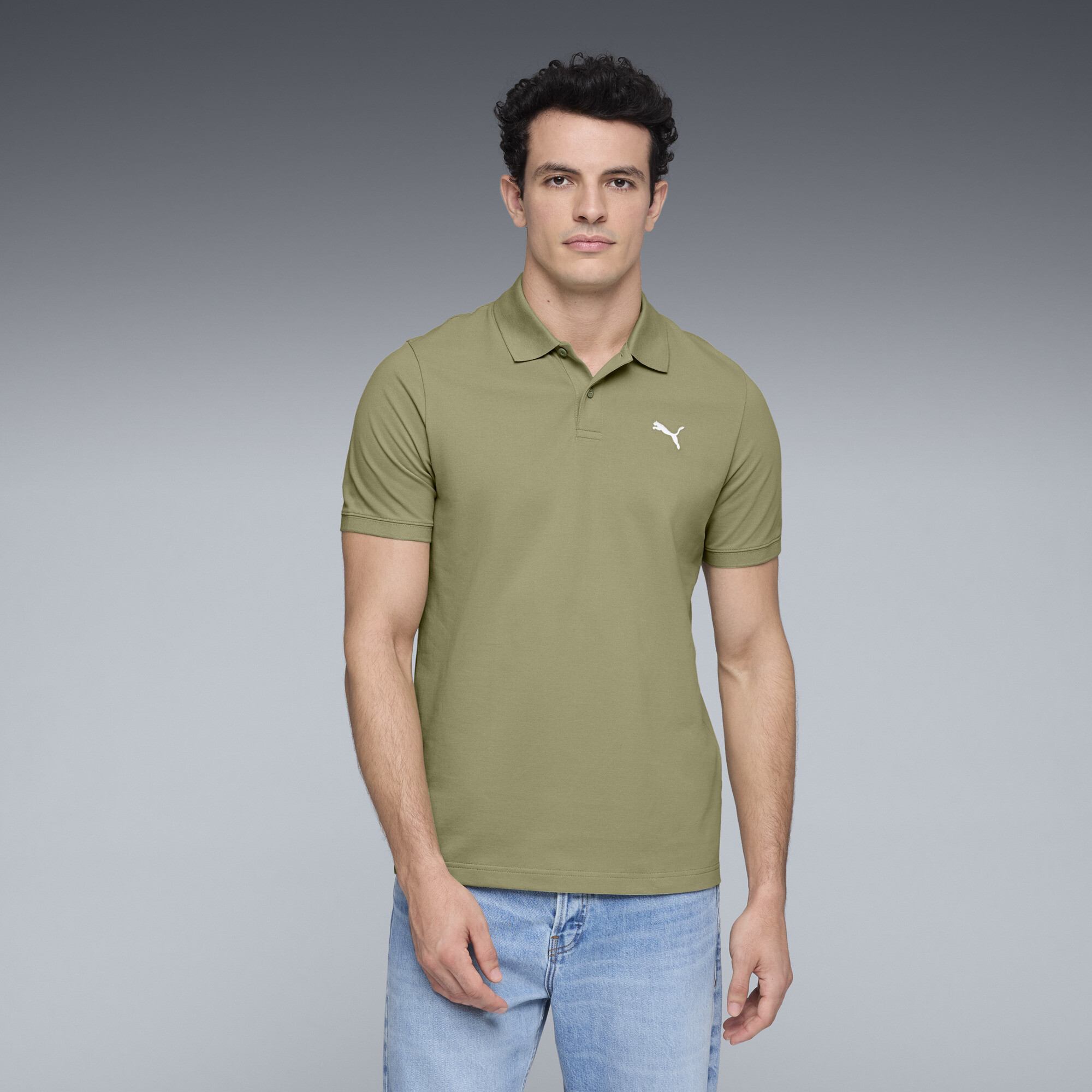 Puma Essentials Small  Logo Pique Polo Shirt Us Men In Green