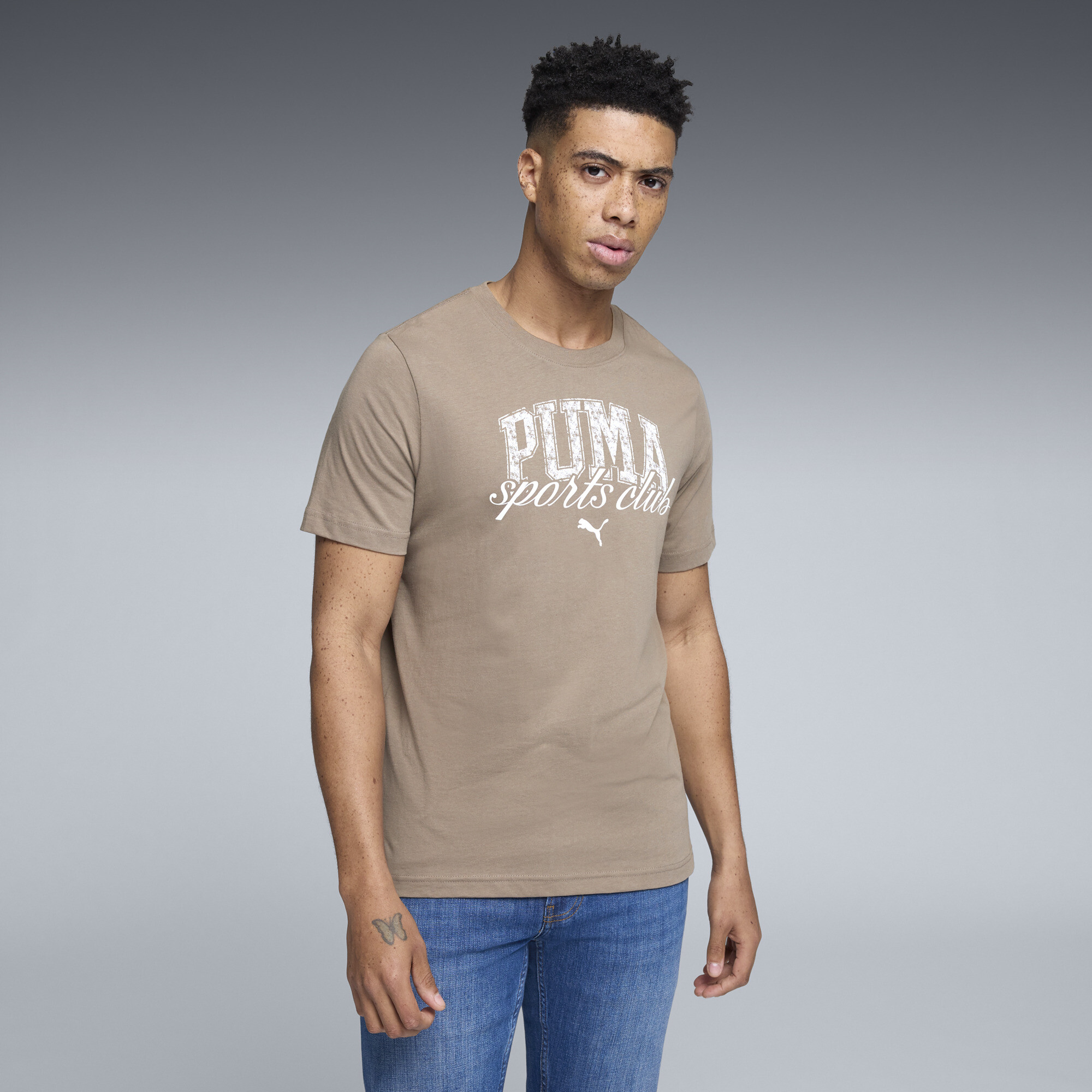 PUMA CLASS Men's Graphic T-Shirt in Brown, Size M