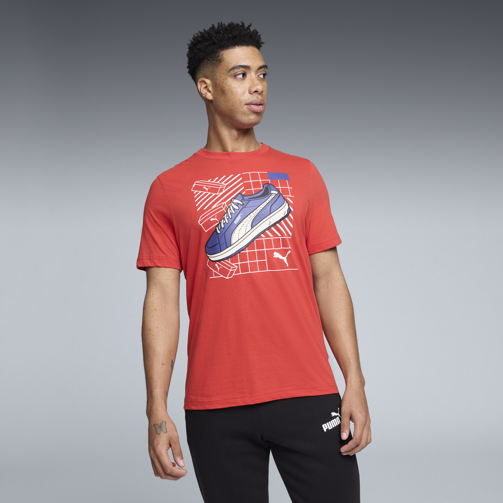 PUMA GRAPHICS Sneakers Men's T-Shirt in Red, Size L