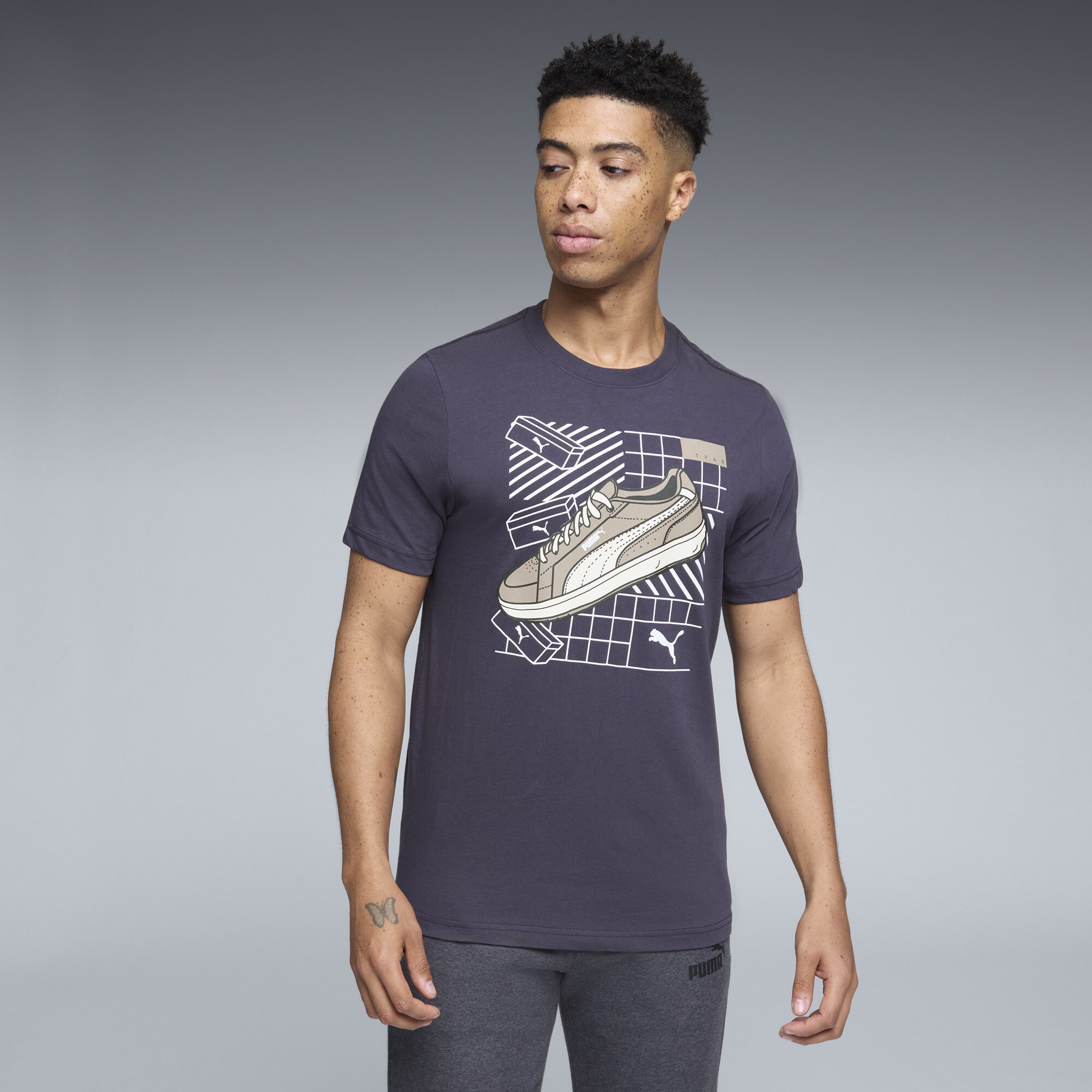 PUMA GRAPHICS Sneakers Men's T-Shirt in Blue, Size S