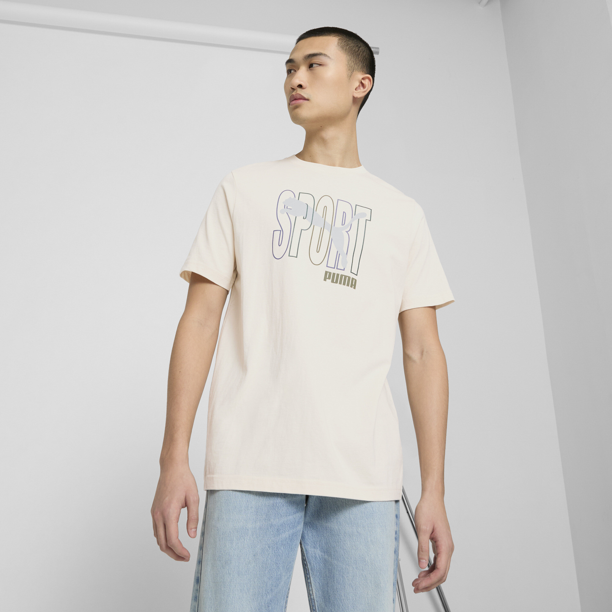 PUMA SPORT Men's T-Shirt in White, Size M