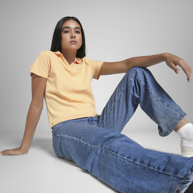 

Women's PUMA Premium Essentials Ribbed Polo