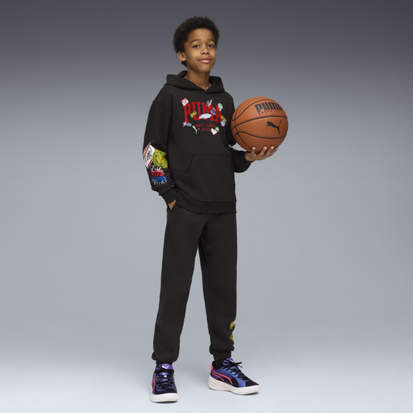 HooperHotline Fleece Hoodie Youth, PUMA Black, large-ZAF