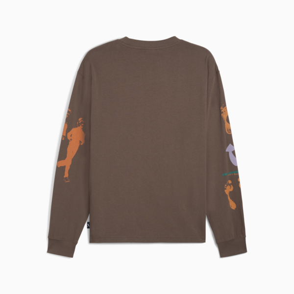 GRAPHIC Jogging Partner Long Sleeve Top Men, Flat Bronze, large-ZAF