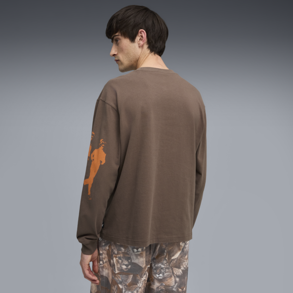 GRAPHIC Jogging Partner Long Sleeve Top Men, Flat Bronze, large-ZAF