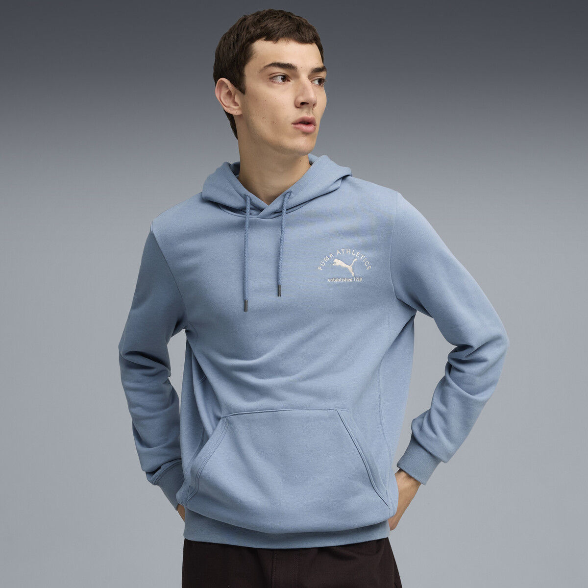 PUMA Class Graphic Hoodie Men in Cool Blue, Small