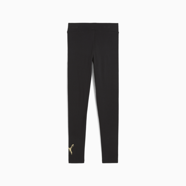Essentials Metallic Leggings Youth, PUMA Black-Metallic gold, large-ZAF