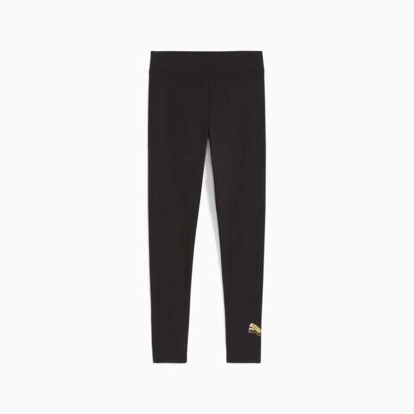 Essentials Metallic Leggings Youth, PUMA Black-Metallic gold, large-ZAF