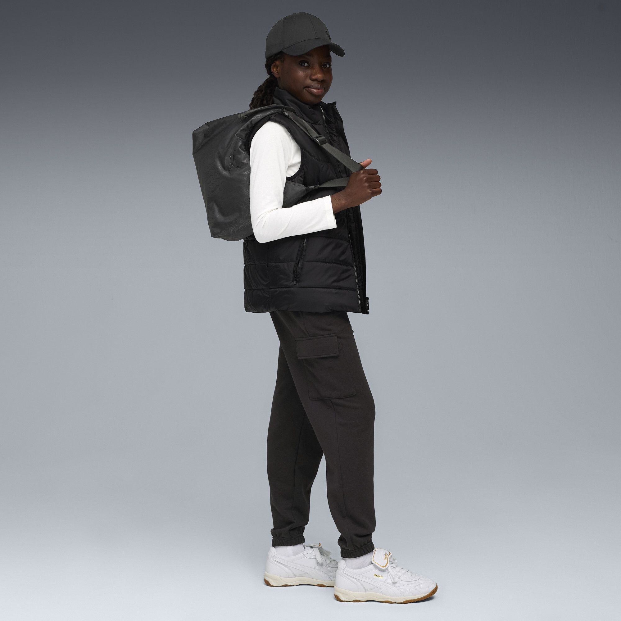 PUMA Essentials relaxte cargobroek voor Dames, Zwart, Maat 9-10Y thumbnail 4