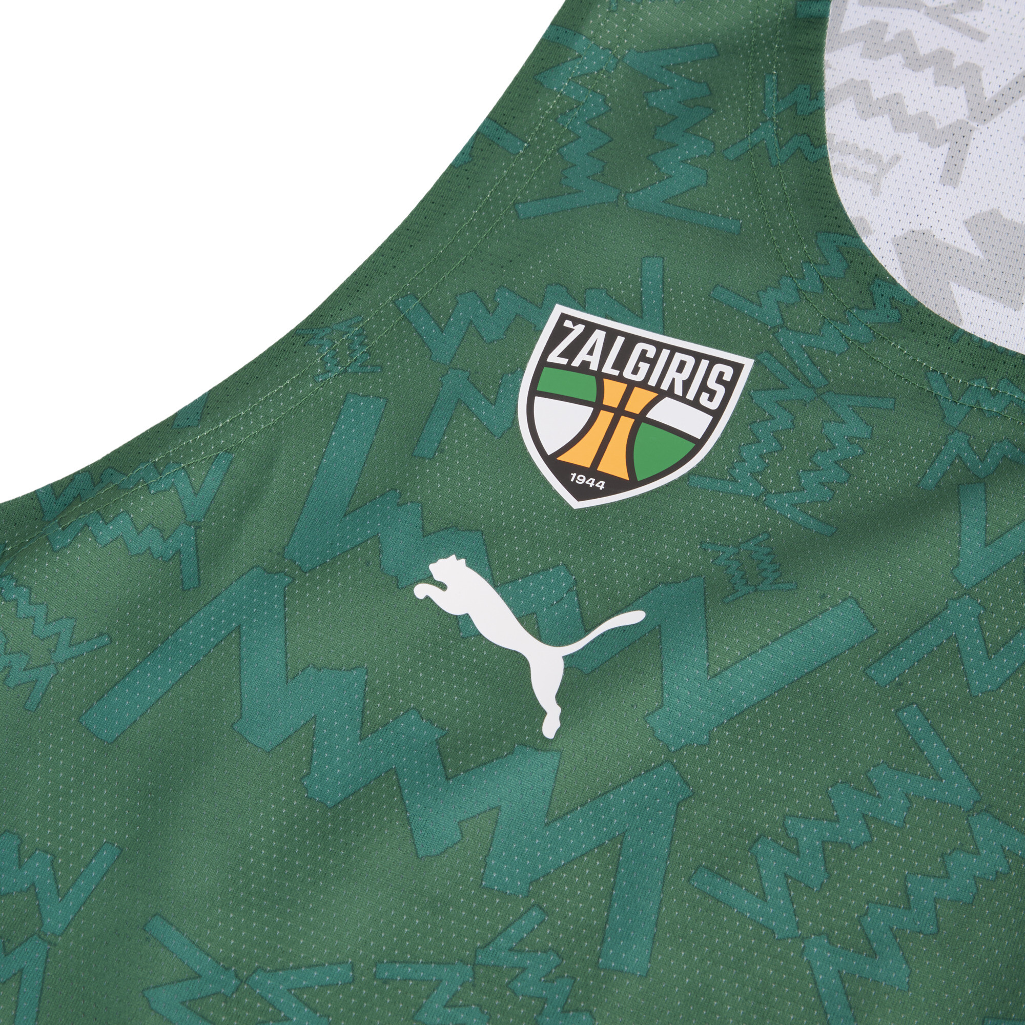 PUMA BC Zalgiris Kaunas omkeerbaar basketbalshirt voor Heren, Wit, Maat XXL thumbnail 3