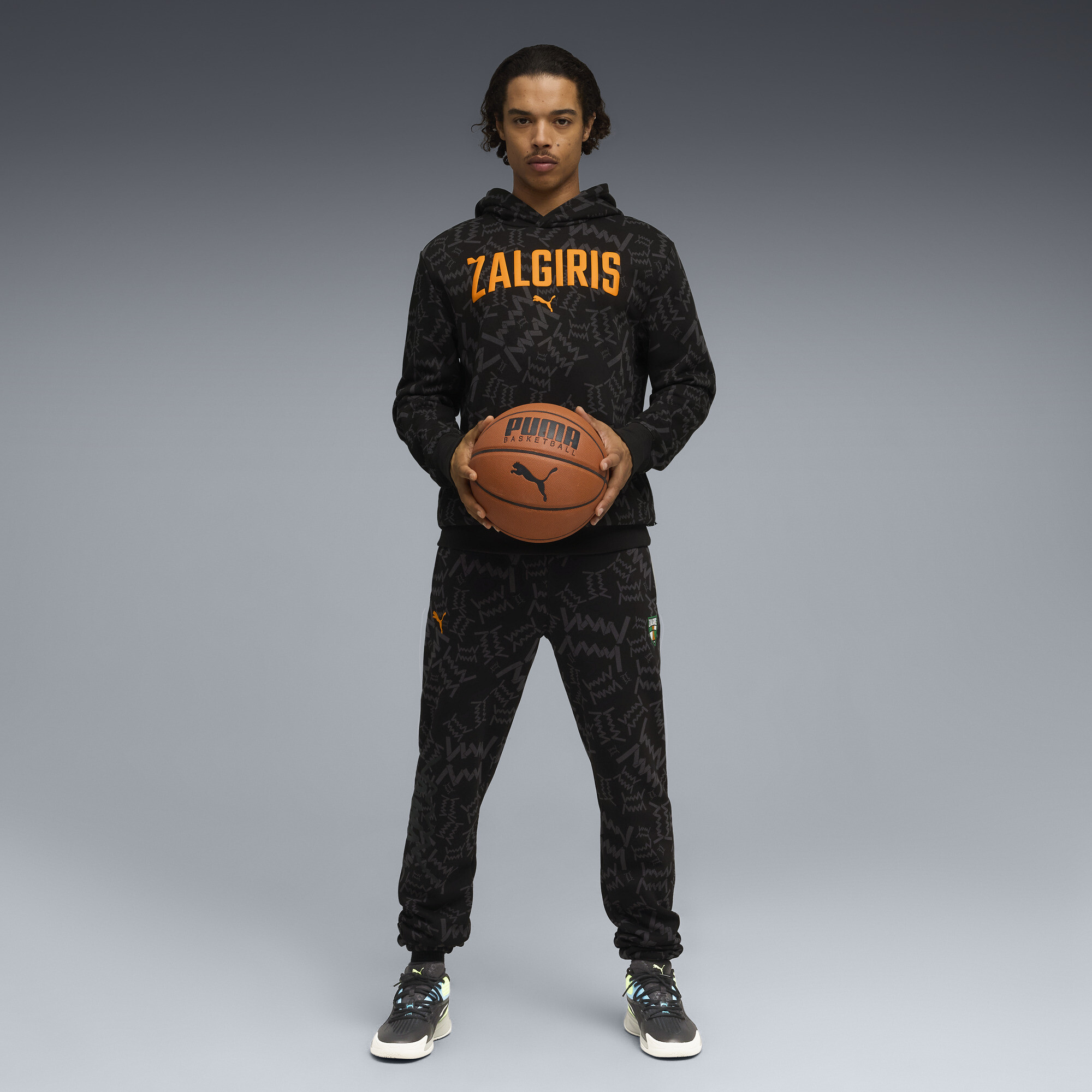 PUMA BC Zalgiris Kaunas Post Game basketbalhoodie voor Heren, Zwart, Maat XL thumbnail 4