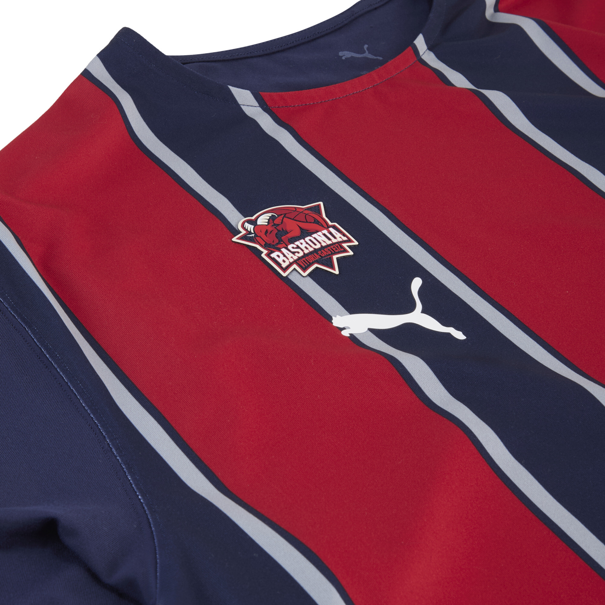 PUMA Saski Baskonia thuis-basketbalshirt met korte mouw voor Heren, Blauw, Maat 3XL thumbnail 3