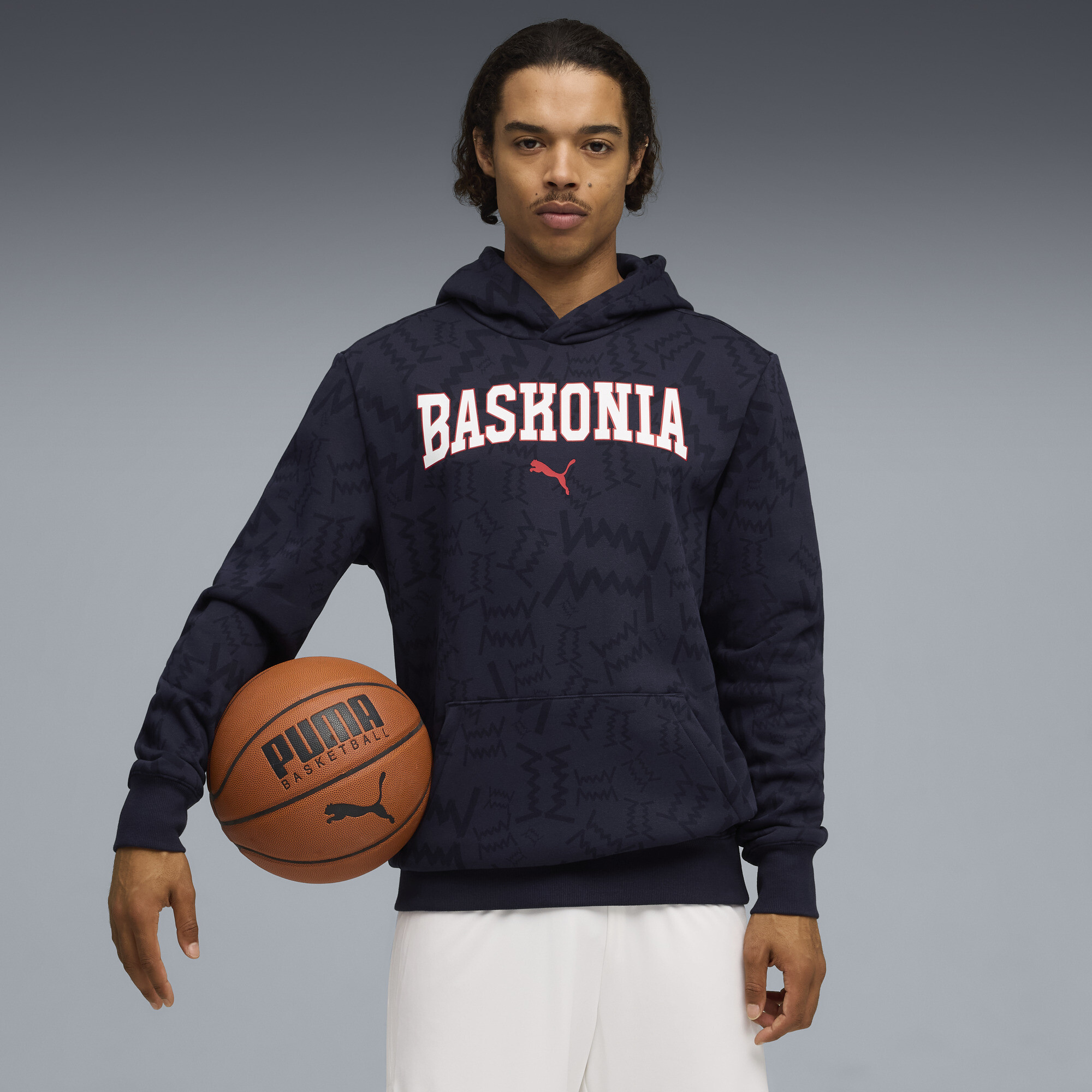 PUMA Saski Baskonia Post Game basketbalhoodie voor Heren, Blauw, Maat S thumbnail 4