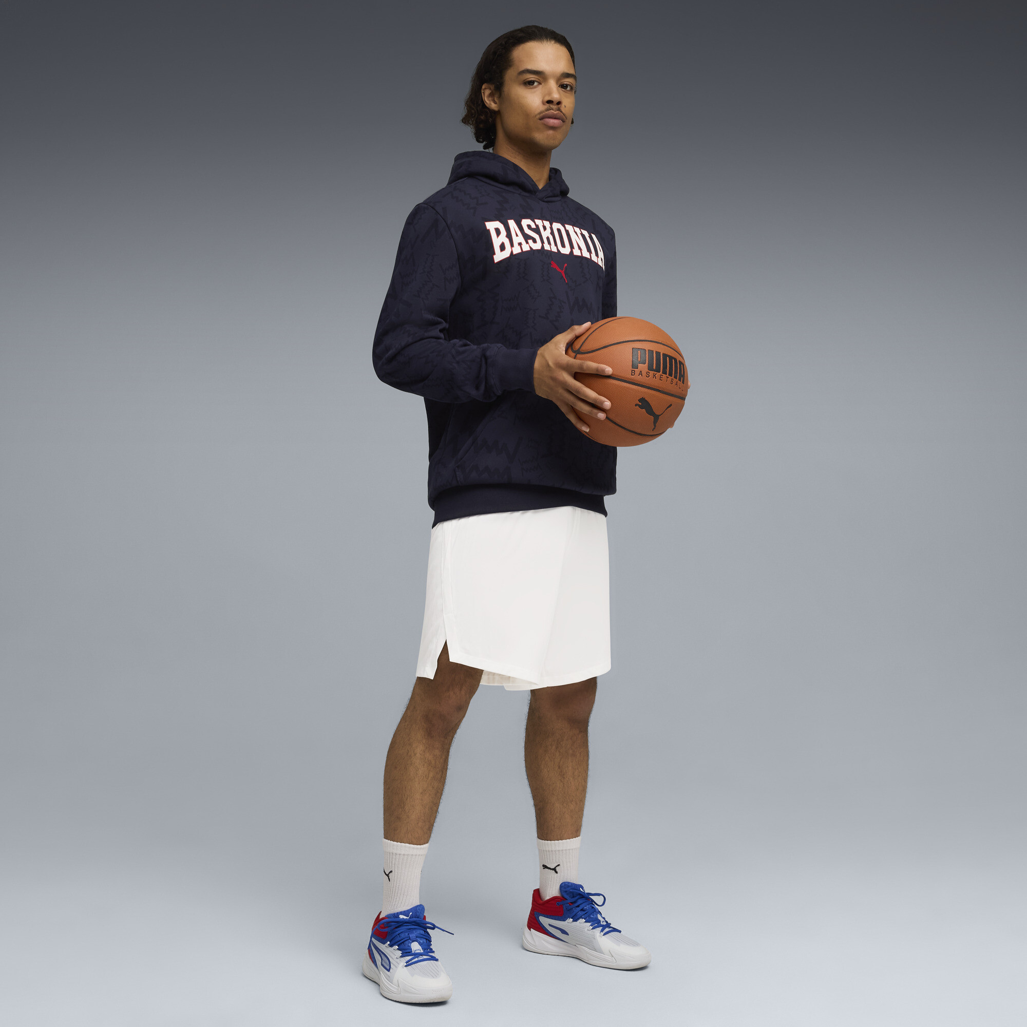 PUMA Saski Baskonia Post Game basketbalhoodie voor Heren, Blauw, Maat S thumbnail 2