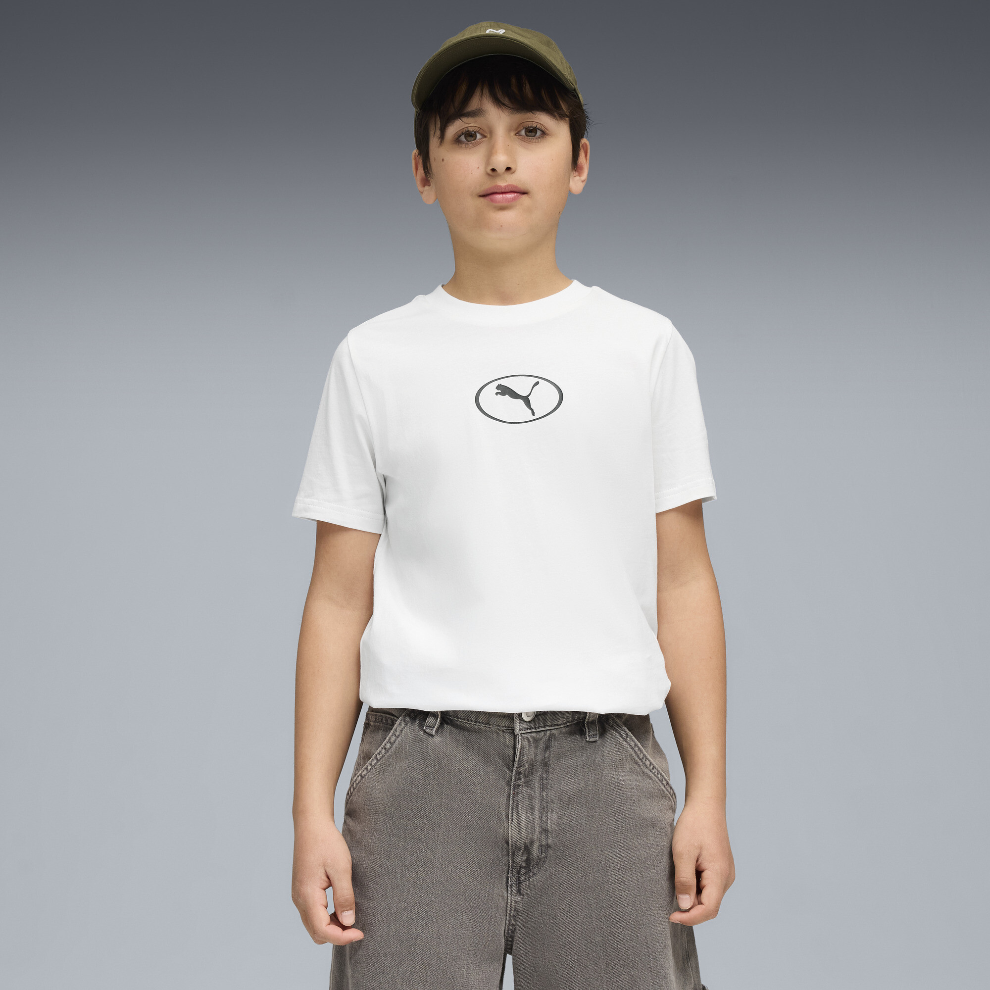 PUMA Sport T-shirt met ribkraag voor Heren, Wit, Maat 11-12Y thumbnail 4