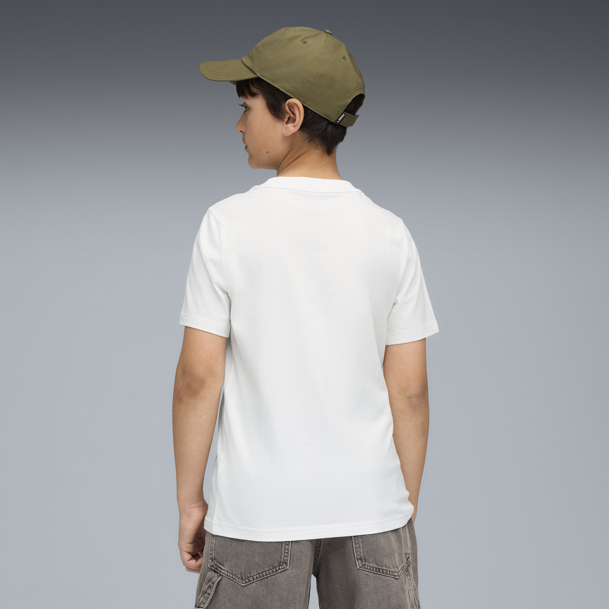 PUMA Sport T-shirt met ribkraag voor Heren, Wit, Maat 11-12Y thumbnail 3