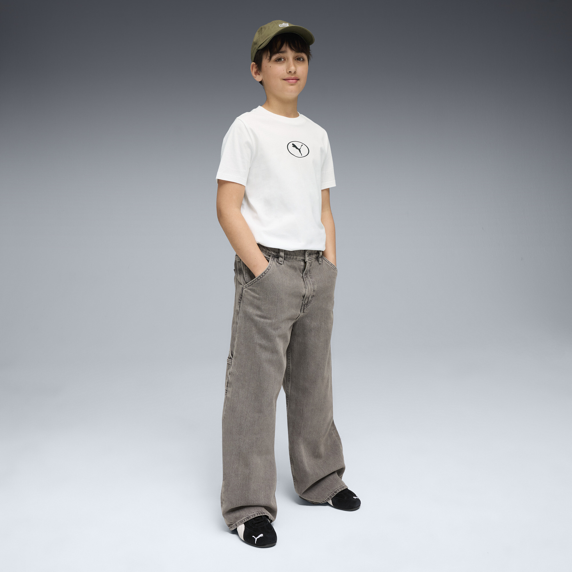 PUMA Sport T-shirt met ribkraag voor Heren, Wit, Maat 11-12Y thumbnail 2