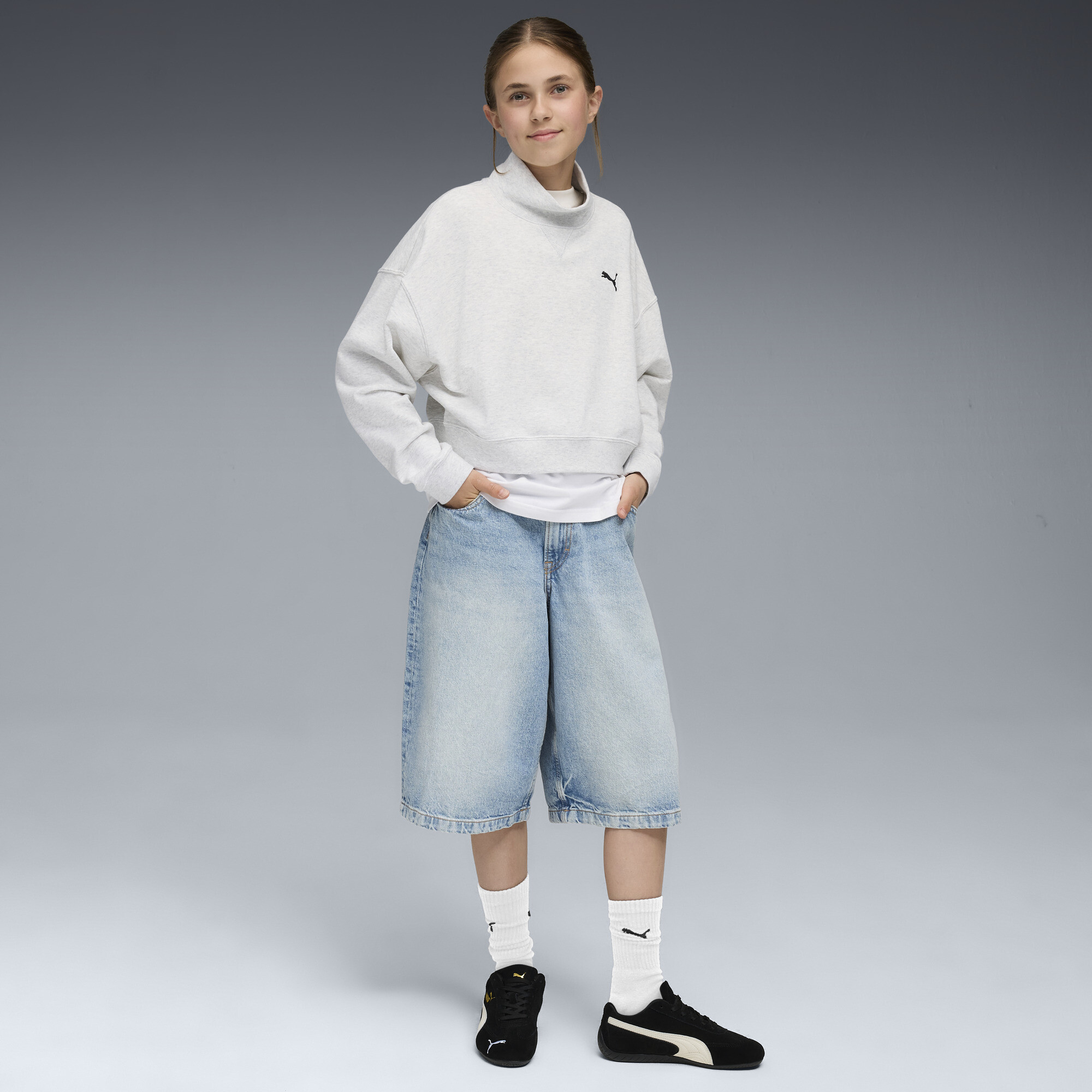 PUMA Wardrobe Essentials Go Together oversized sweatshirt met ronde hals voor Dames, Maat 15-16Y thumbnail 2