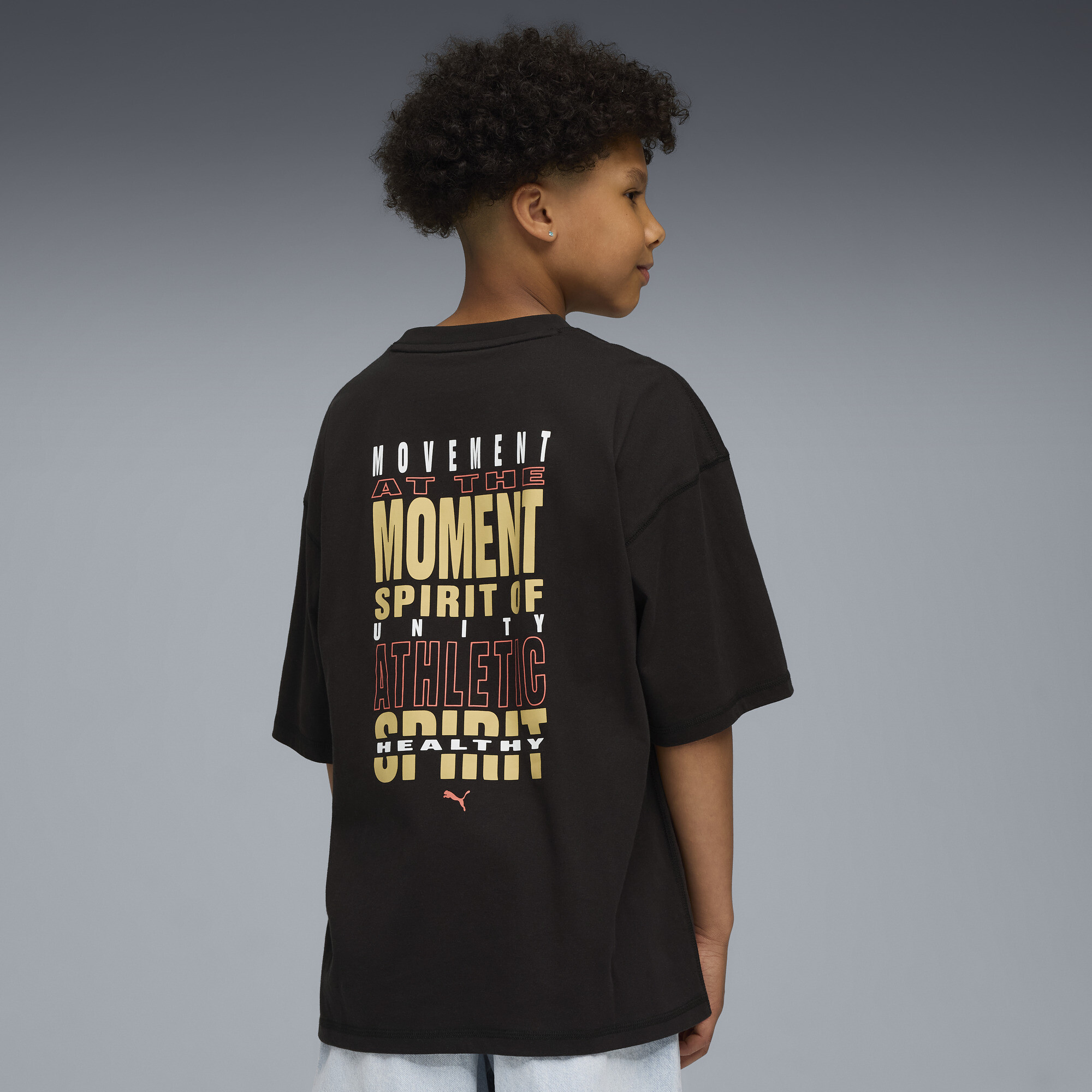 PUMA Wardrobe Essentials Go Together Oversized Graphic T-shirt voor Heren, Zwart, Maat 7-8Y thumbnail 5